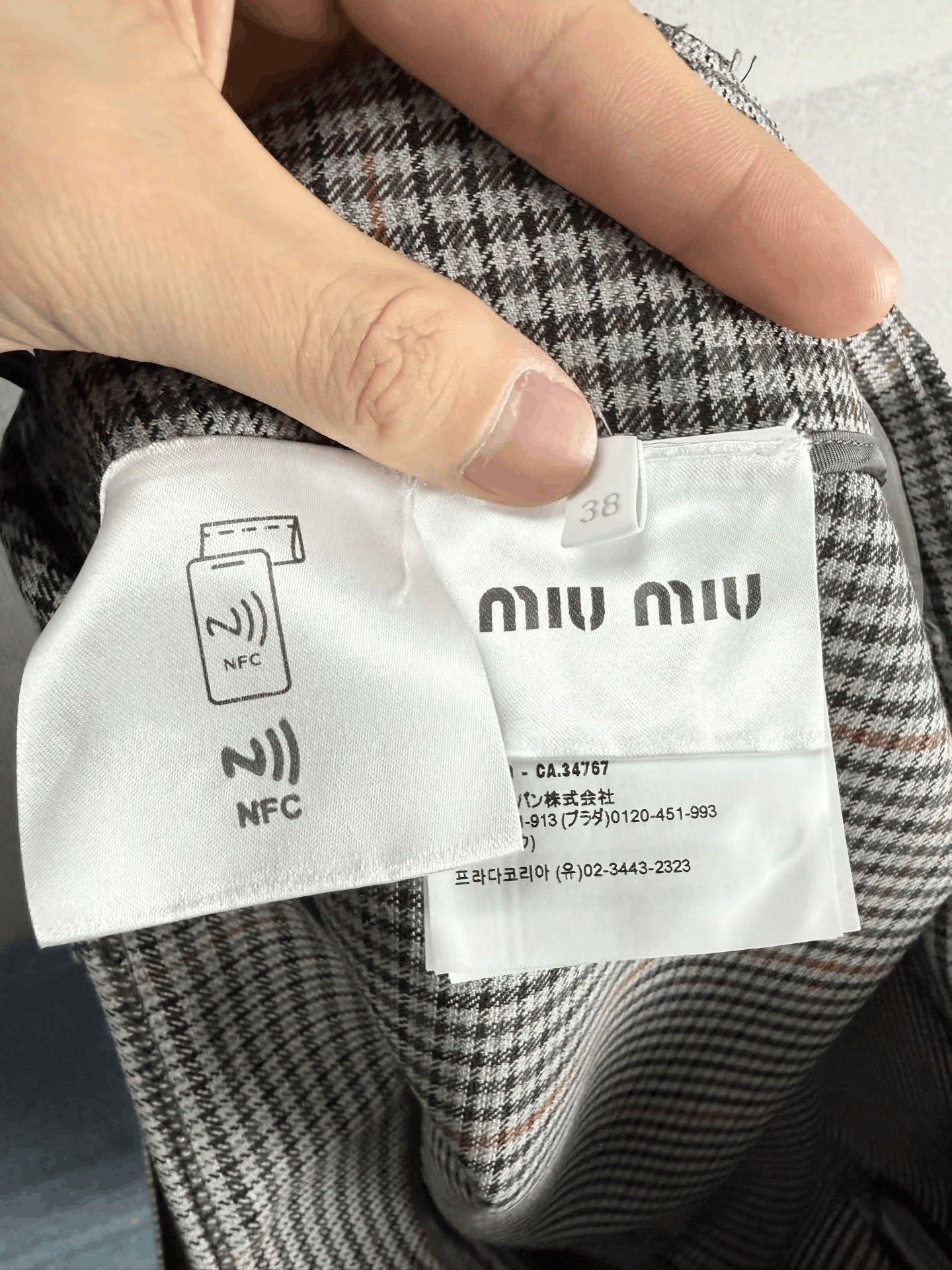 Miu Miu Miu Miu Plaid Letter Gold Buckle Skirt Size 38" / US 16 / IT 52 - 4 Thumbnail
