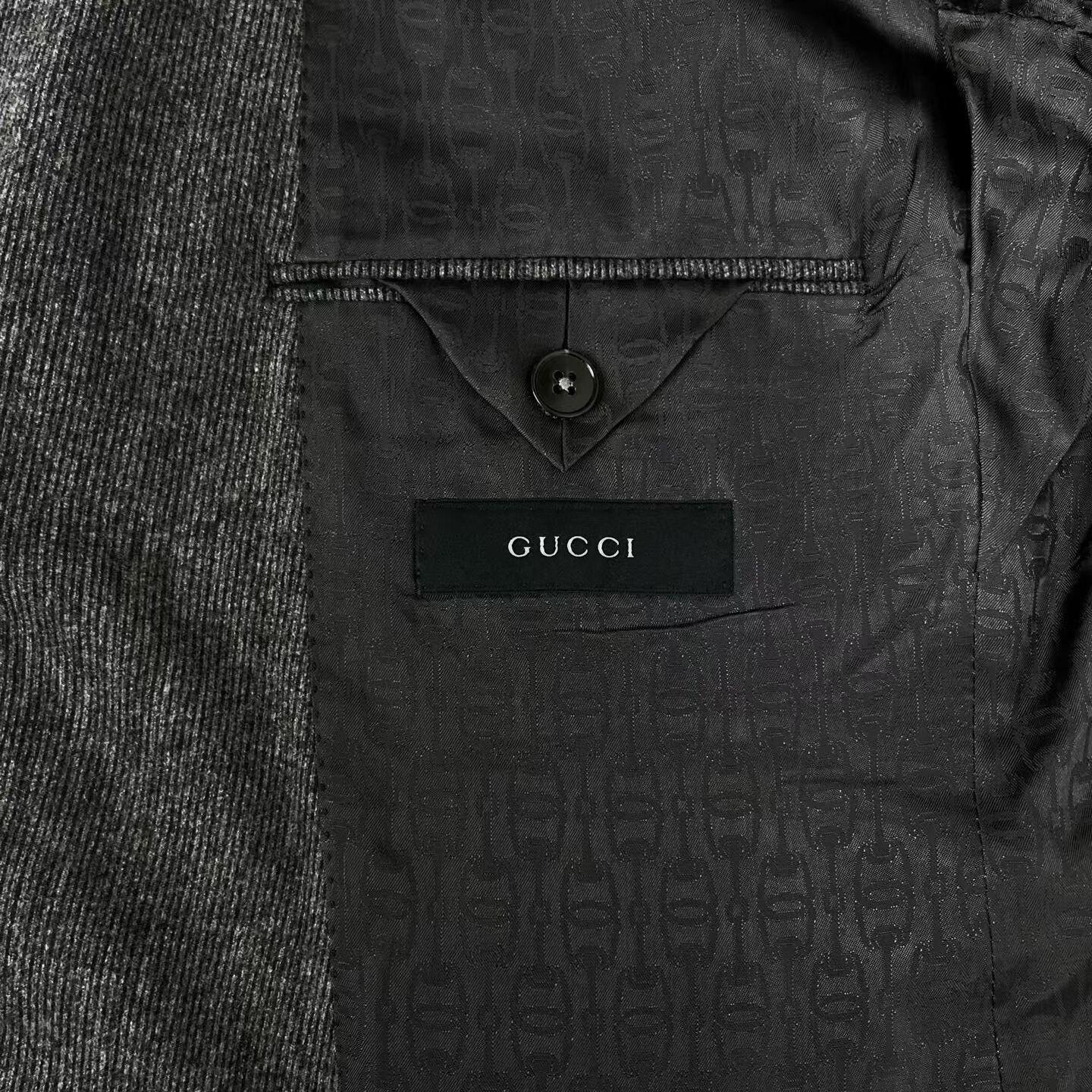 Gucci Gucci Gray Logo Print Suit Jacket Size US M / EU 48-50 / 2 - 3 Thumbnail