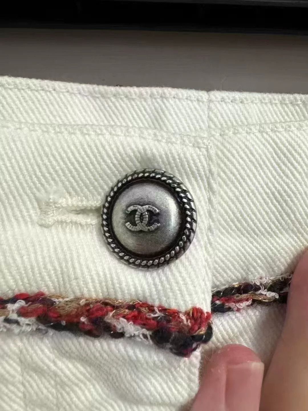 Chanel Chanel White Denim Skirt Size 38" / US 16 / IT 52 - 5 Thumbnail
