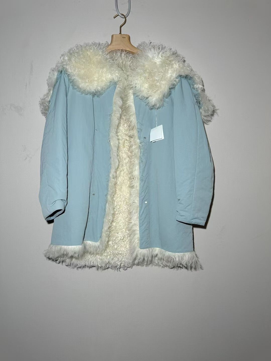 Hermes Hermes Sky Blue Fur-Lined Detachable Coat Size US M / EU 48-50 / 2 - 3 Thumbnail