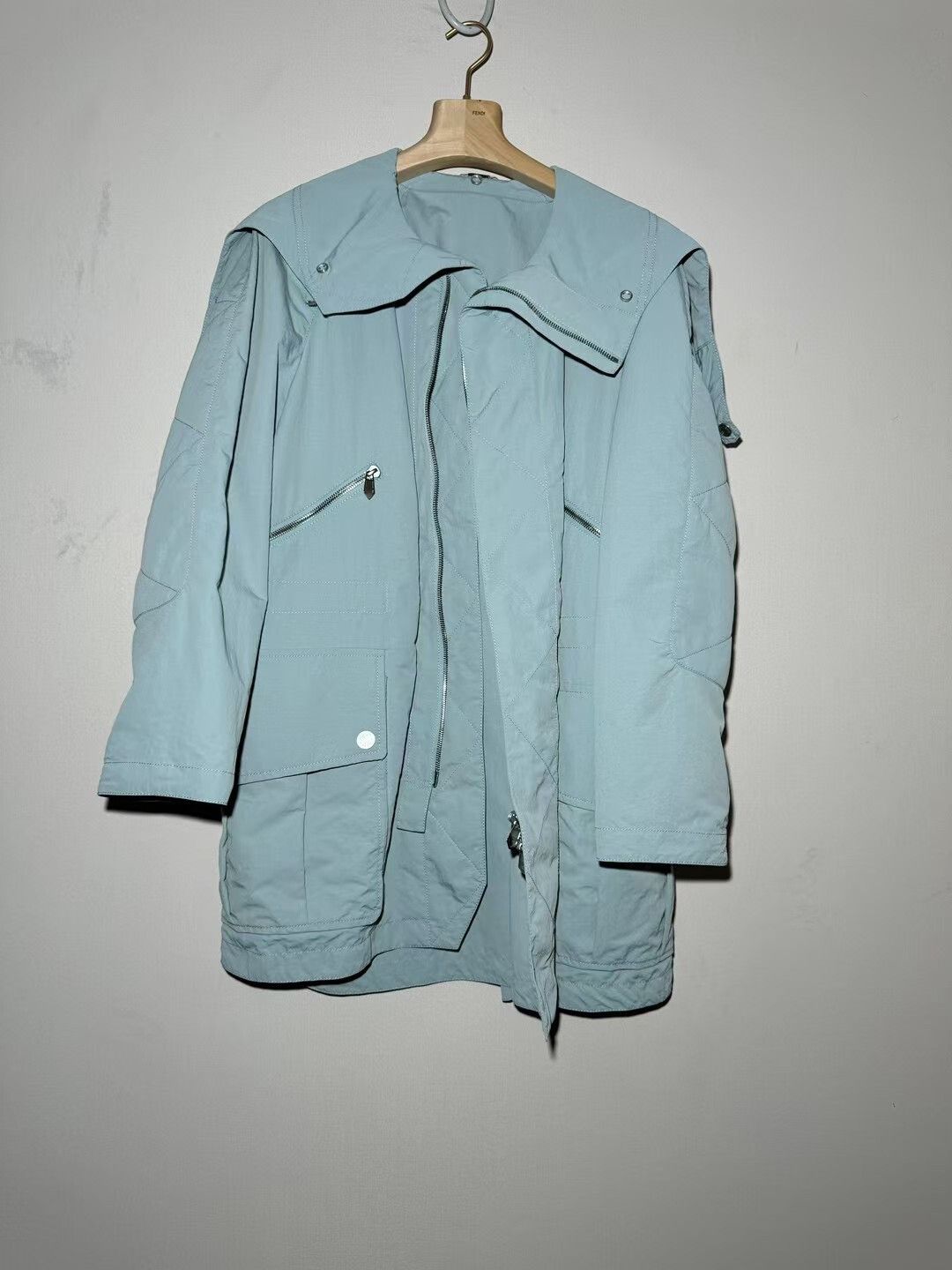 Hermes Hermes Sky Blue Fur-Lined Detachable Coat Size US M / EU 48-50 / 2 - 4 Thumbnail