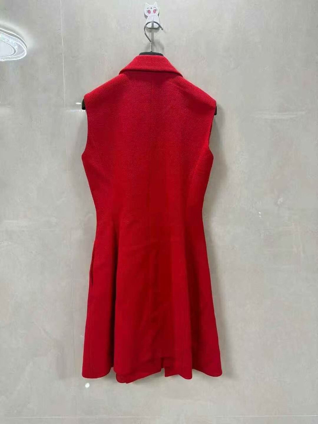 Dior Dior Red Wool Sleeveless Coat Size S / US 4 / IT 40 - 2 Thumbnail