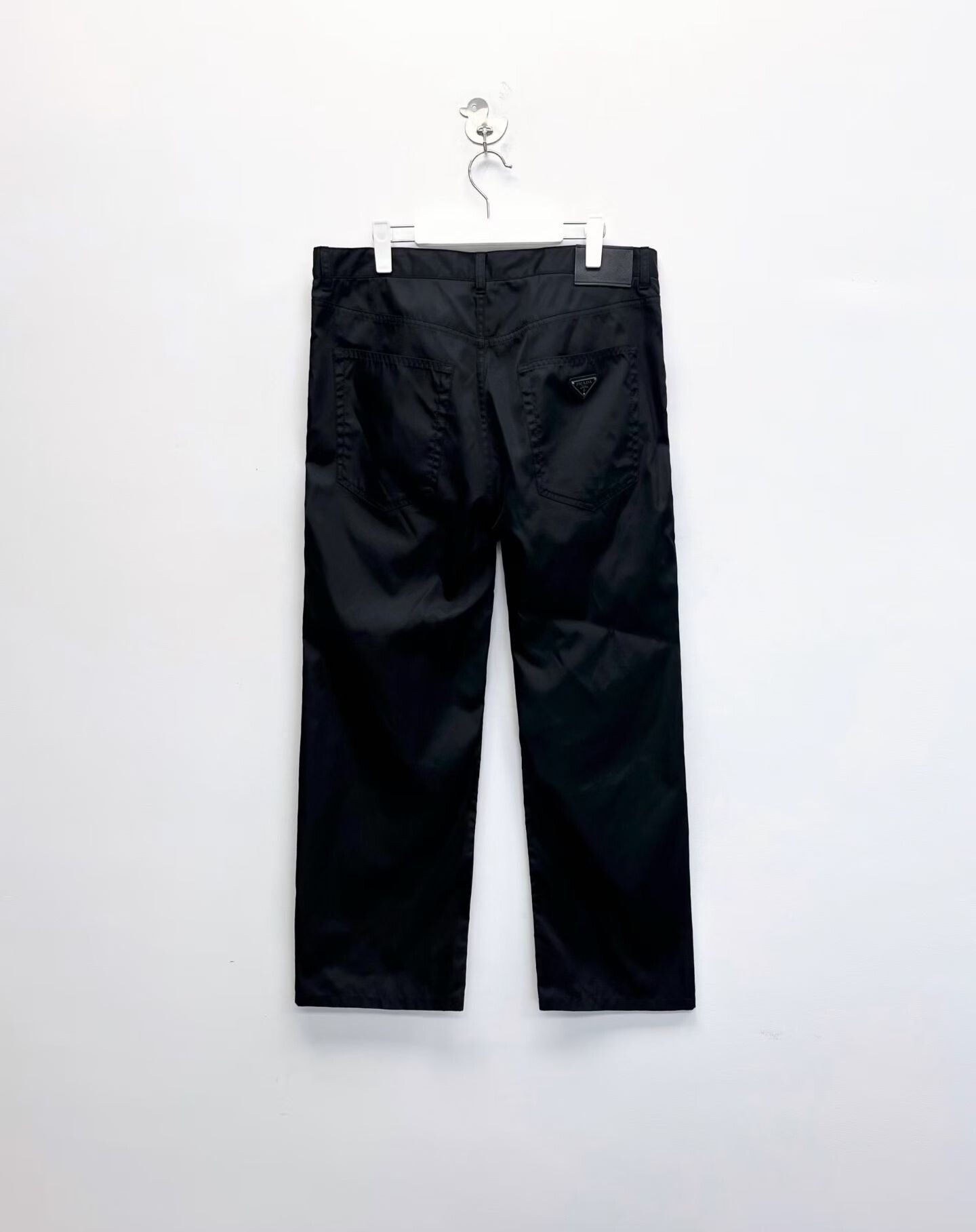 Prada Prada SS22 Black Recycled Nylon Logo Pants Size US 36 / EU 52 - 2 Thumbnail