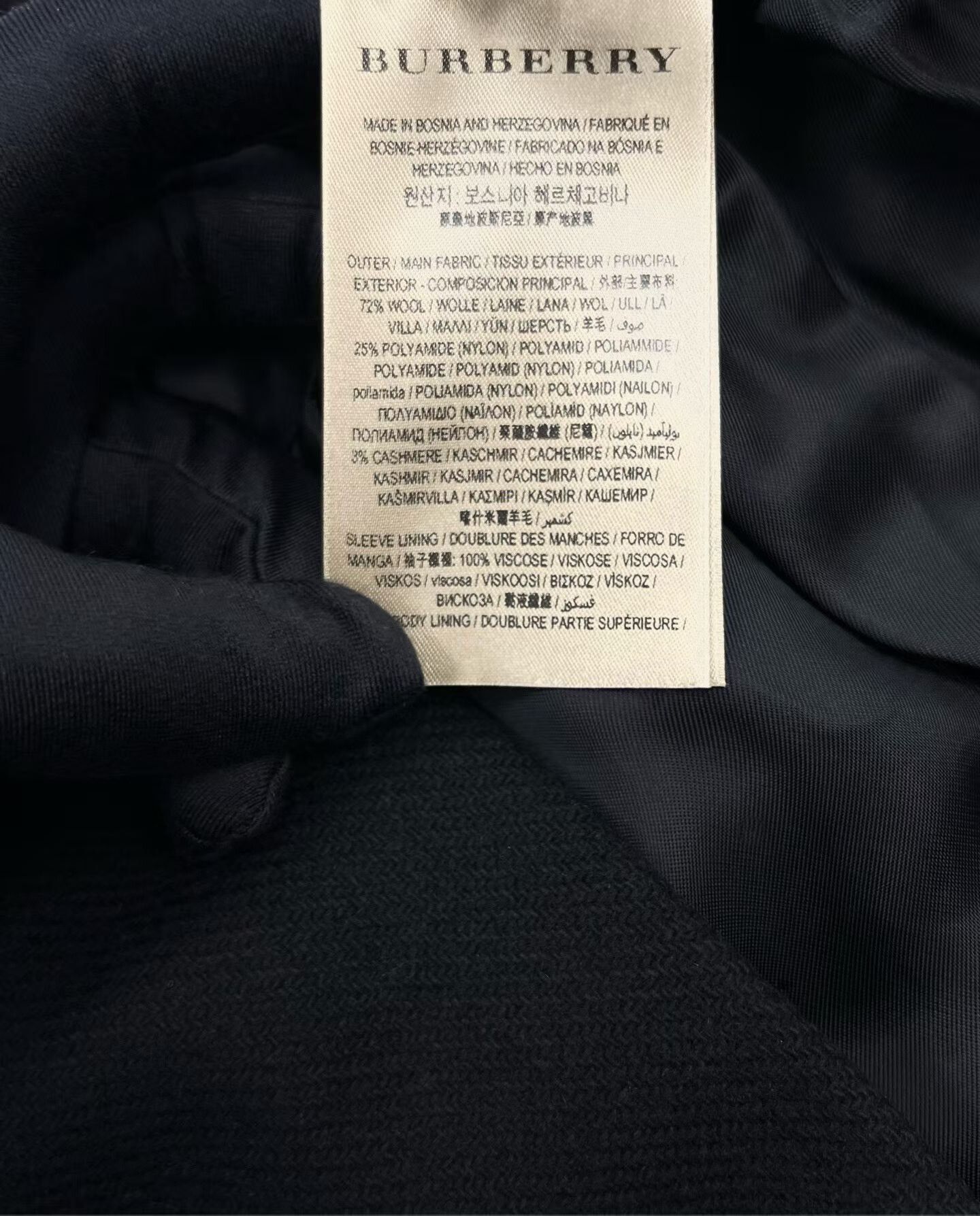Burberry Burberry Brit Black Check Lining Wool Coat Size XXS / US 00 / IT 34 - 4 Thumbnail