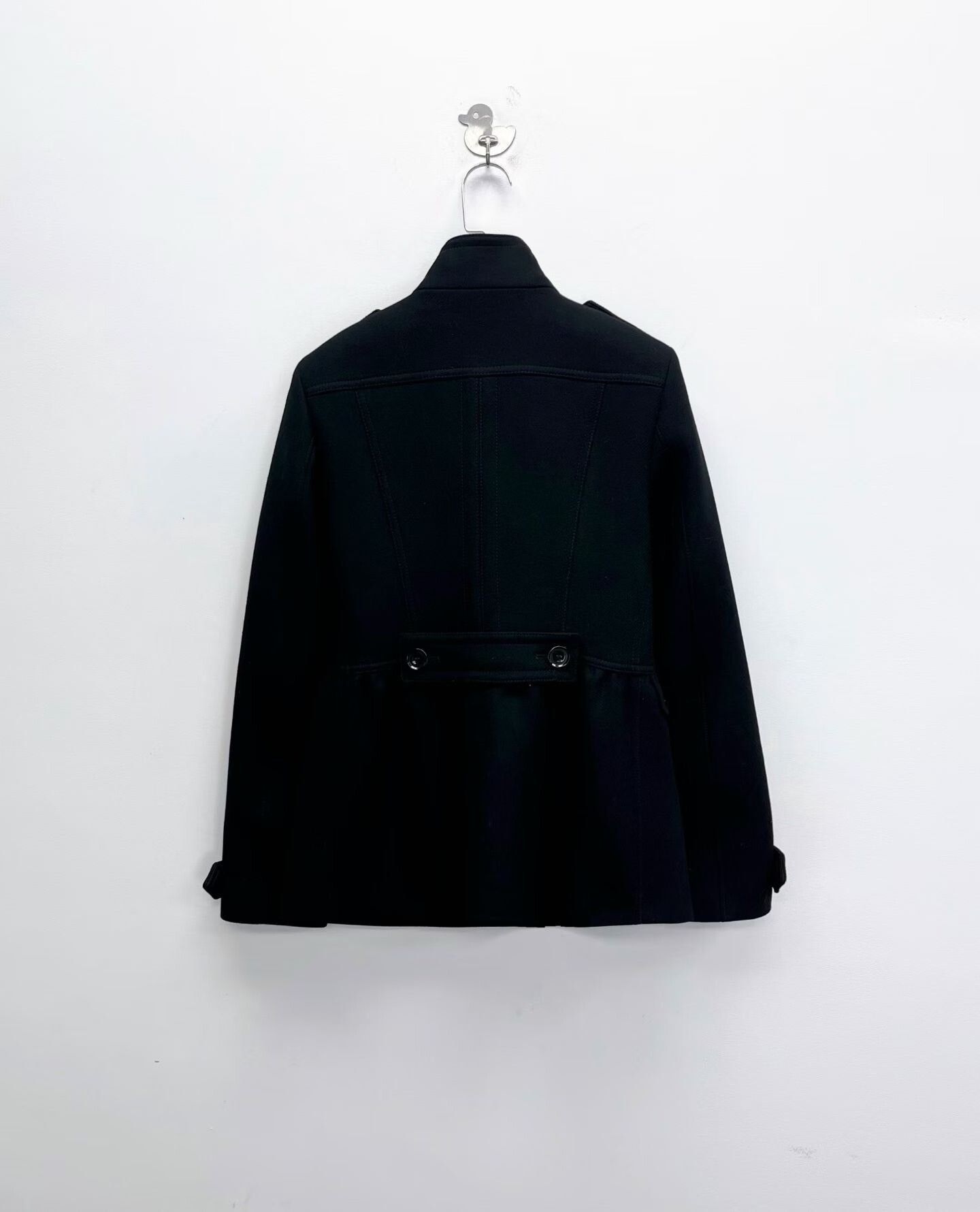 Burberry Burberry Brit Black Check Lining Wool Coat Size XXS / US 00 / IT 34 - 2 Thumbnail