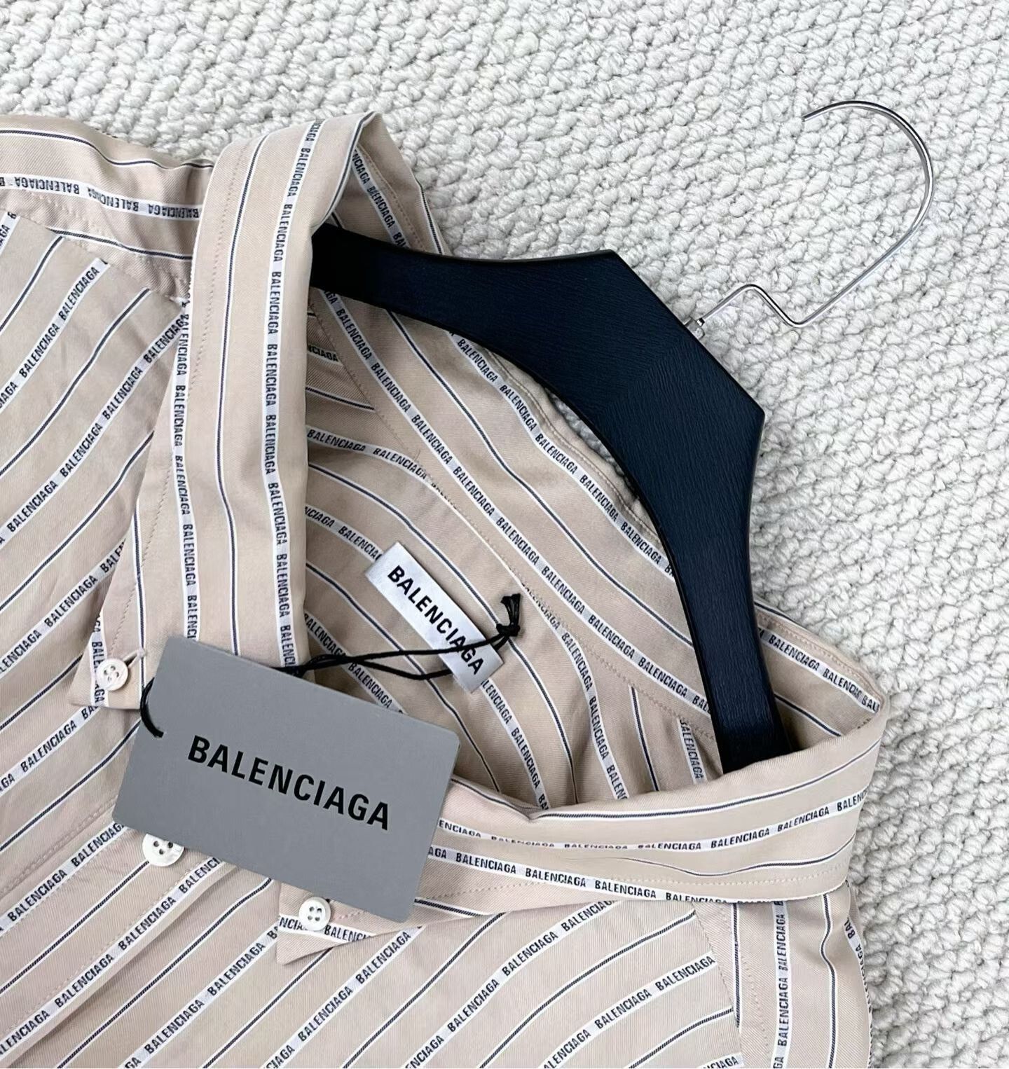 Balenciaga Balenciaga Silk Stripe Logo Shirt Jacket Size US M / EU 48-50 / 2 - 3 Thumbnail
