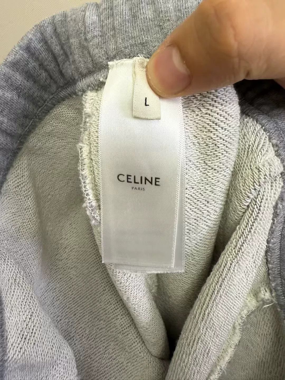 Celine CELINE Gray Embroidered Logo Shorts Size US 27 - 3 Thumbnail