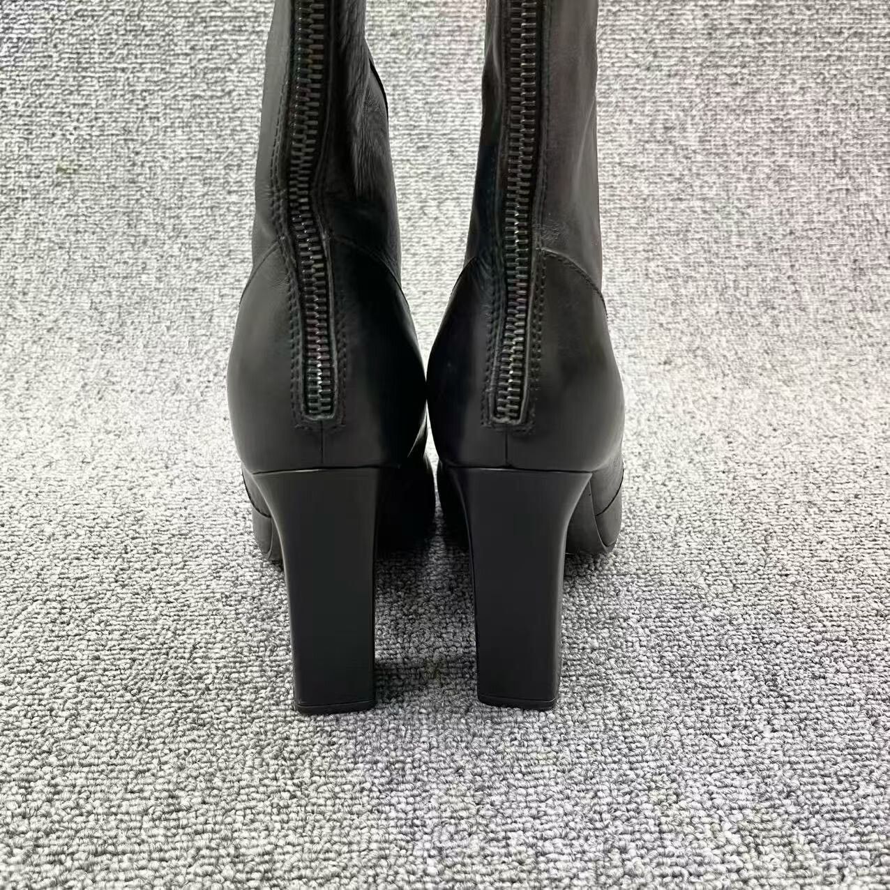 Chanel Chanel Black Lambskin Double C Knee-High Boots Size US 4.5 / IT 34.5 - 5 Thumbnail