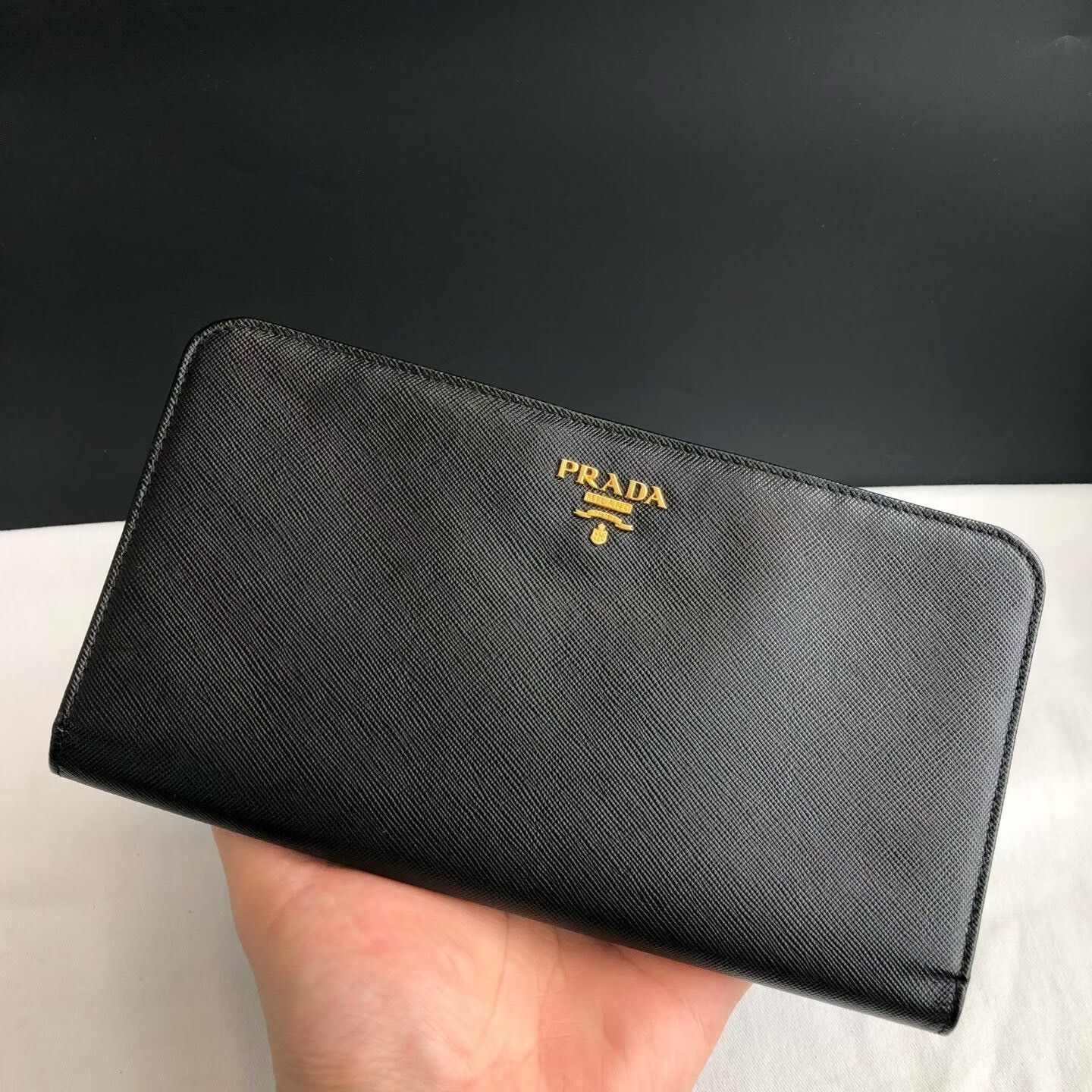 Prada Prada Black Gold Long Folding Wallet Size ONE SIZE - 6 Thumbnail
