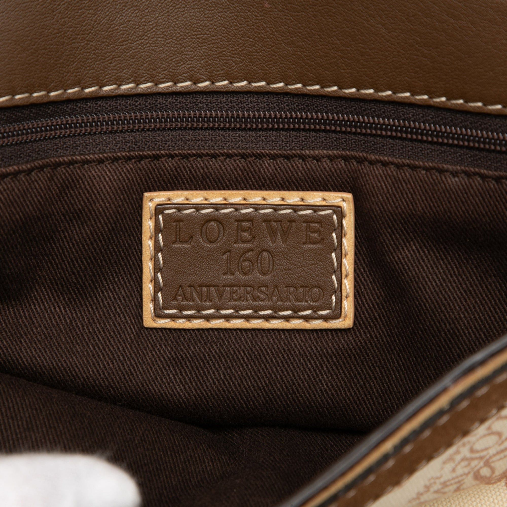 Loewe 160th Anniversary Suede Trimmed Canvas Flap Shoulder Bag Size ONE SIZE - 5 Thumbnail