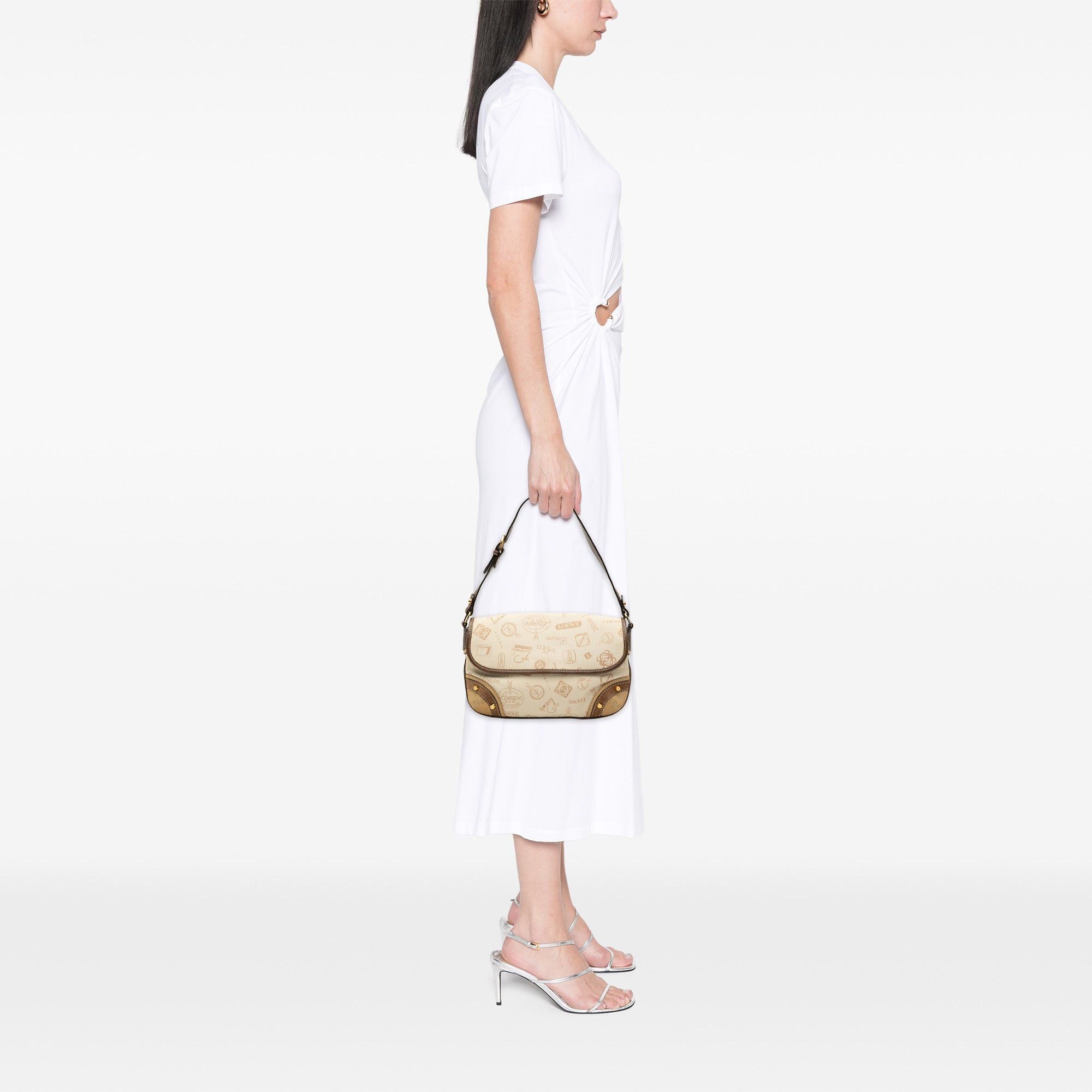 Loewe 160th Anniversary Suede Trimmed Canvas Flap Shoulder Bag Size ONE SIZE - 7 Thumbnail