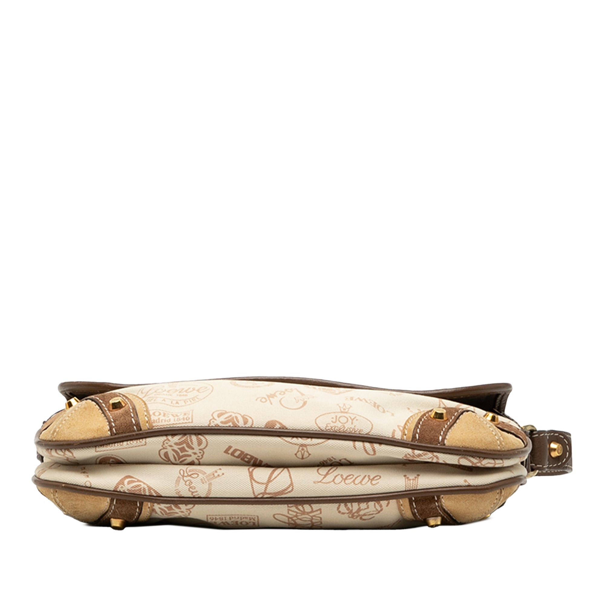 Loewe 160th Anniversary Suede Trimmed Canvas Flap Shoulder Bag Size ONE SIZE - 3 Thumbnail