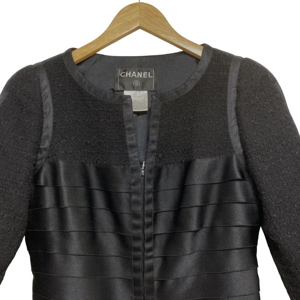Chanel Chanel Chanel Tweed Zip Jacket Textile Outerwear P29429 DUTY FREE for USA Size ONE SIZE - 4 Thumbnail