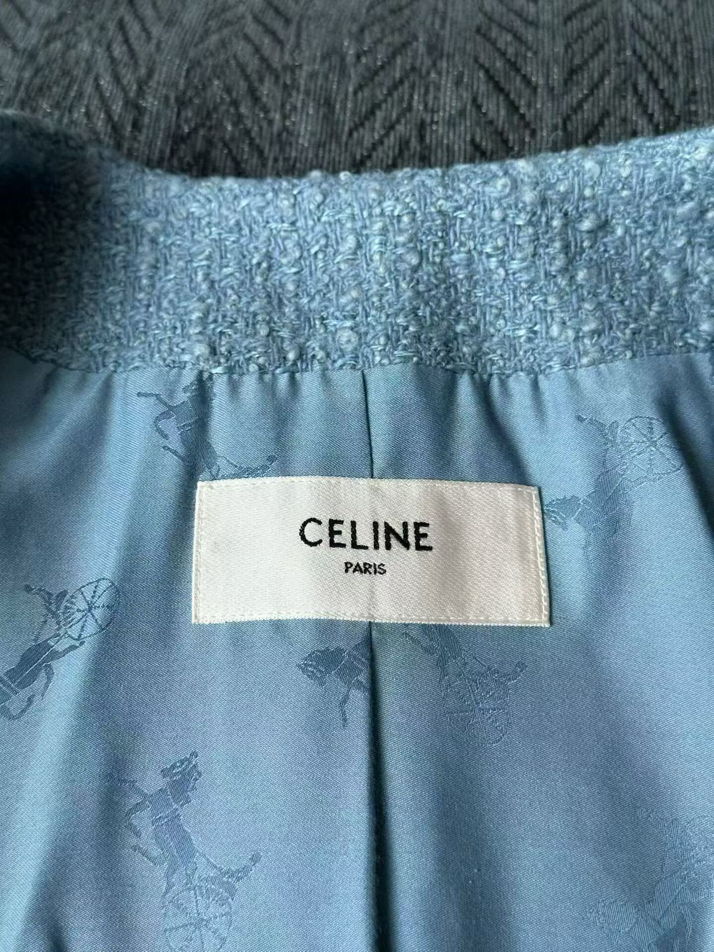 Celine Celine Double-Breasted Tweed Coat Size S / US 4 / IT 40 - 3 Thumbnail