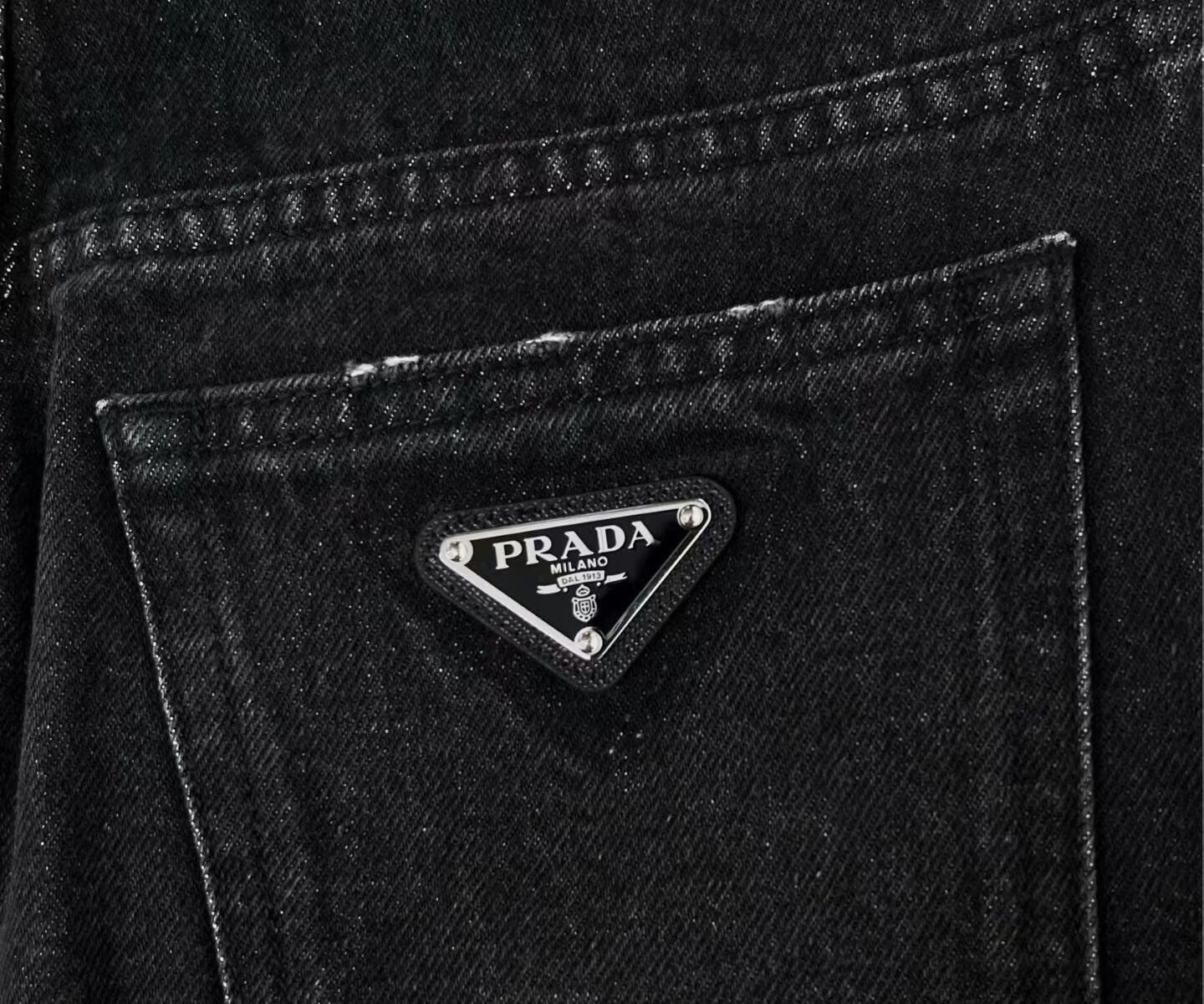 Prada Prada Washed Black Denim Skirt Size 38" / US 16 / IT 52 - 5 Thumbnail