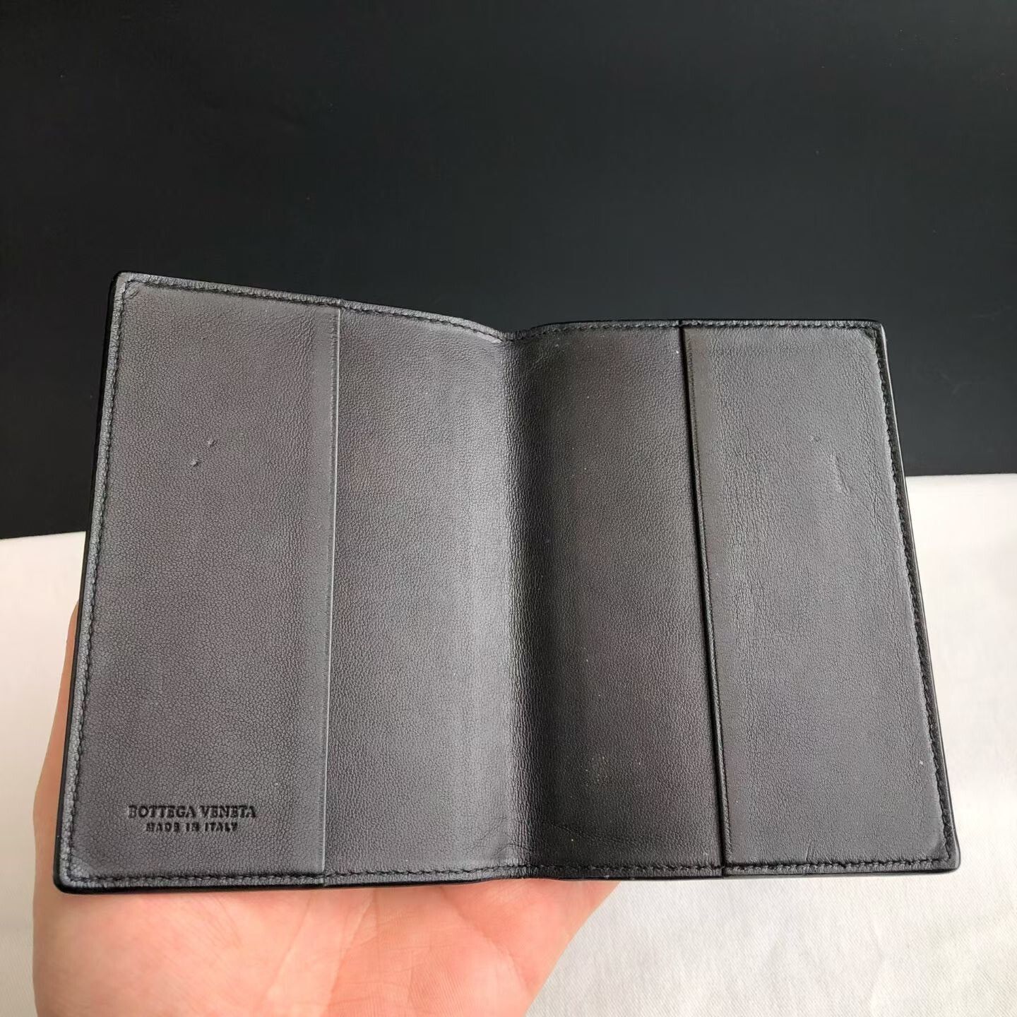 Bottega Veneta BV Black Woven Foldable Passport Card Case Size ONE SIZE - 4 Thumbnail
