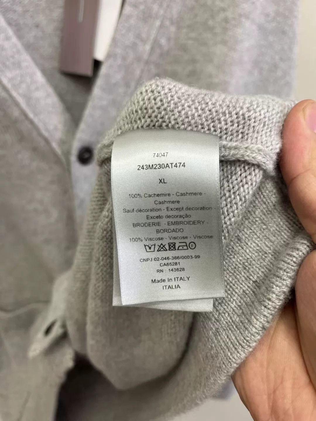 Dior DIOR Gray Embroidered Slogan Cardigan Size US XL / EU 56 / 4 - 3 Thumbnail