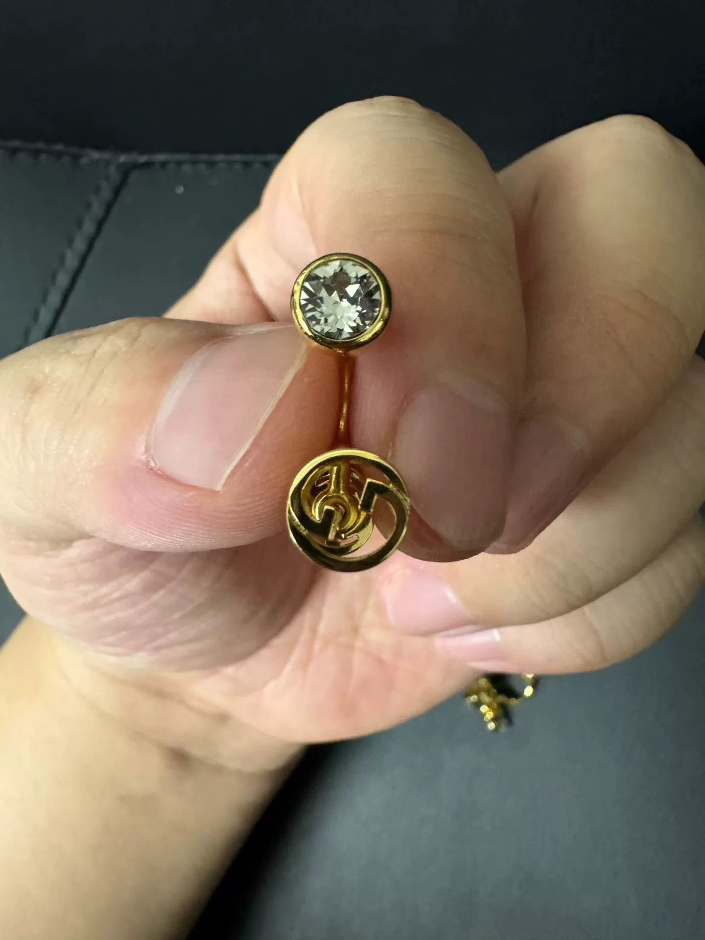 Gucci Gucci Diamond Stud Earrings Size ONE SIZE - 2 Thumbnail