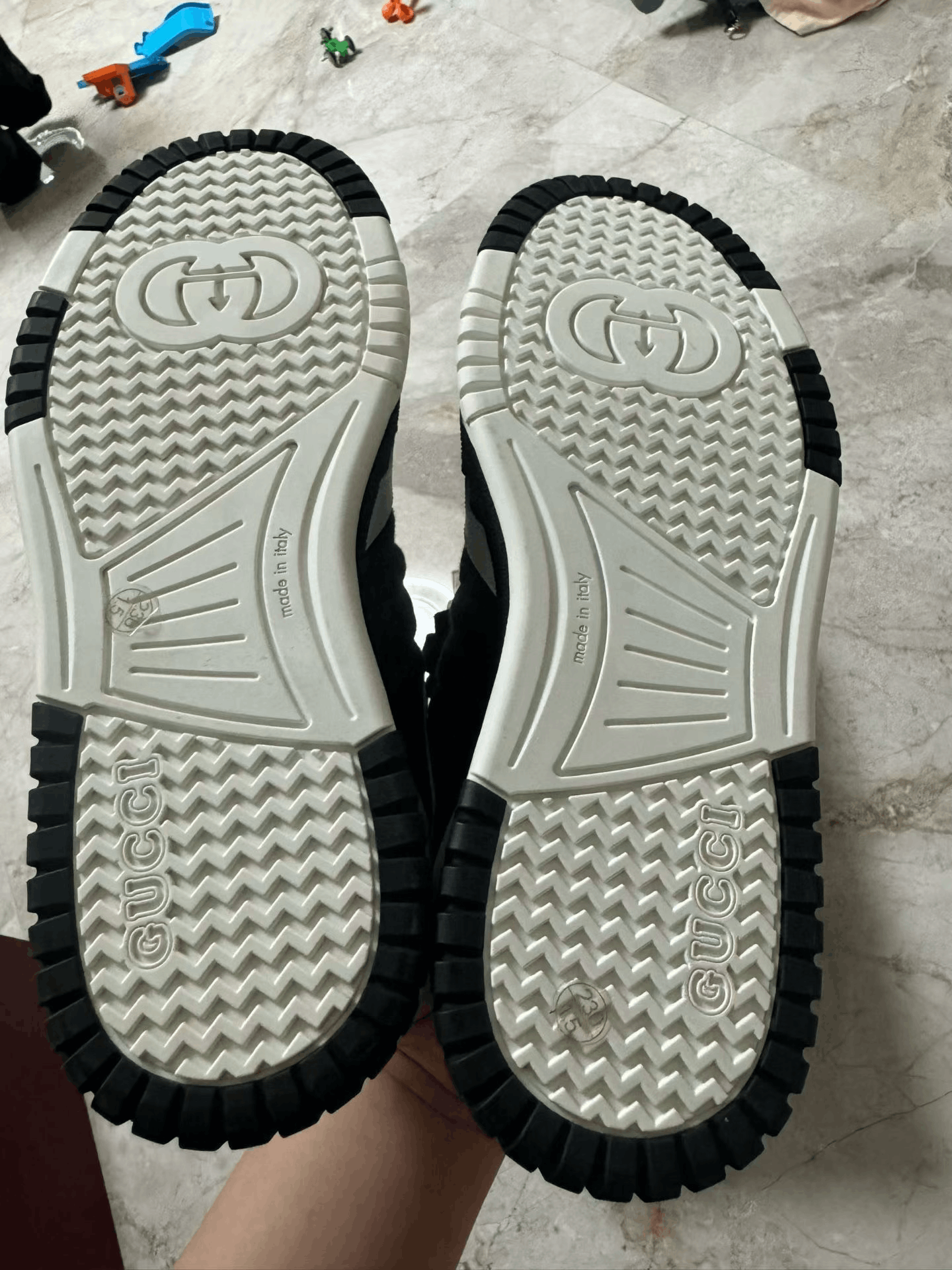 Gucci Gucci Re-Web Leather Low-Top Sneakers Size US 5 / IT 35 - 4 Thumbnail