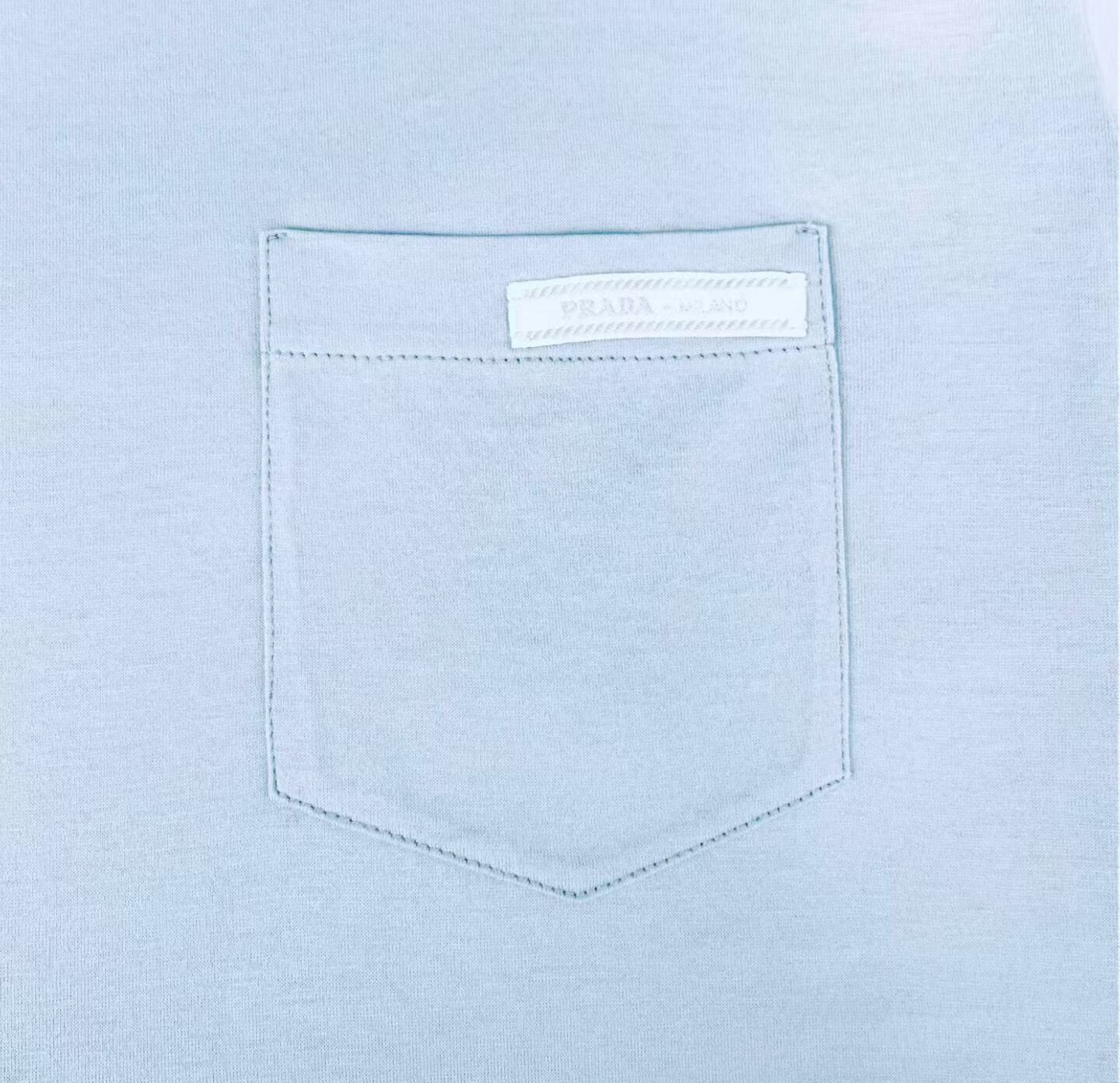 Prada Prada Light Blue Stripe Logo Short Sleeve Size US M / EU 48-50 / 2 - 4 Thumbnail