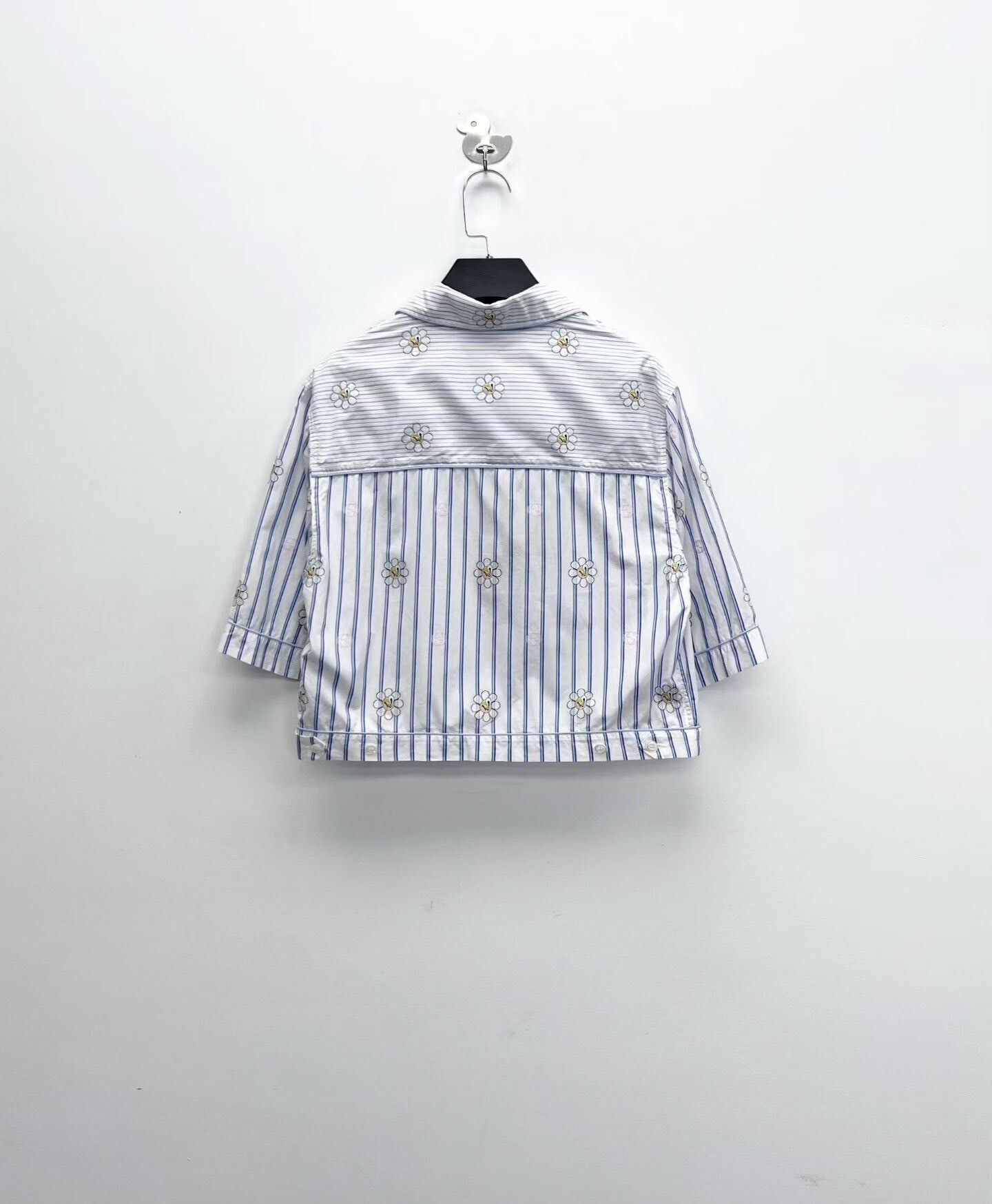 Gucci Gucci SS24 Blue Striped Daisy Jacket Size S / US 4 / IT 40 - 2 Thumbnail