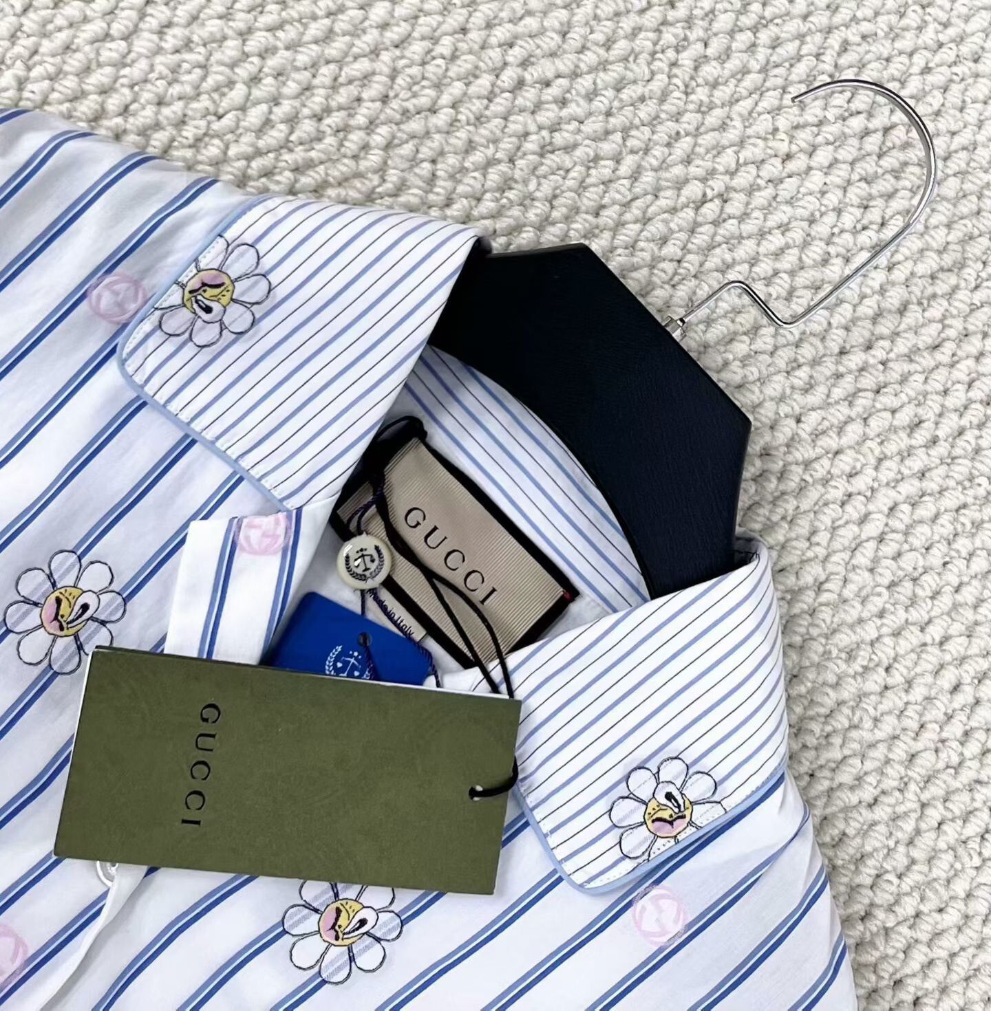 Gucci Gucci SS24 Blue Striped Daisy Jacket Size S / US 4 / IT 40 - 3 Thumbnail