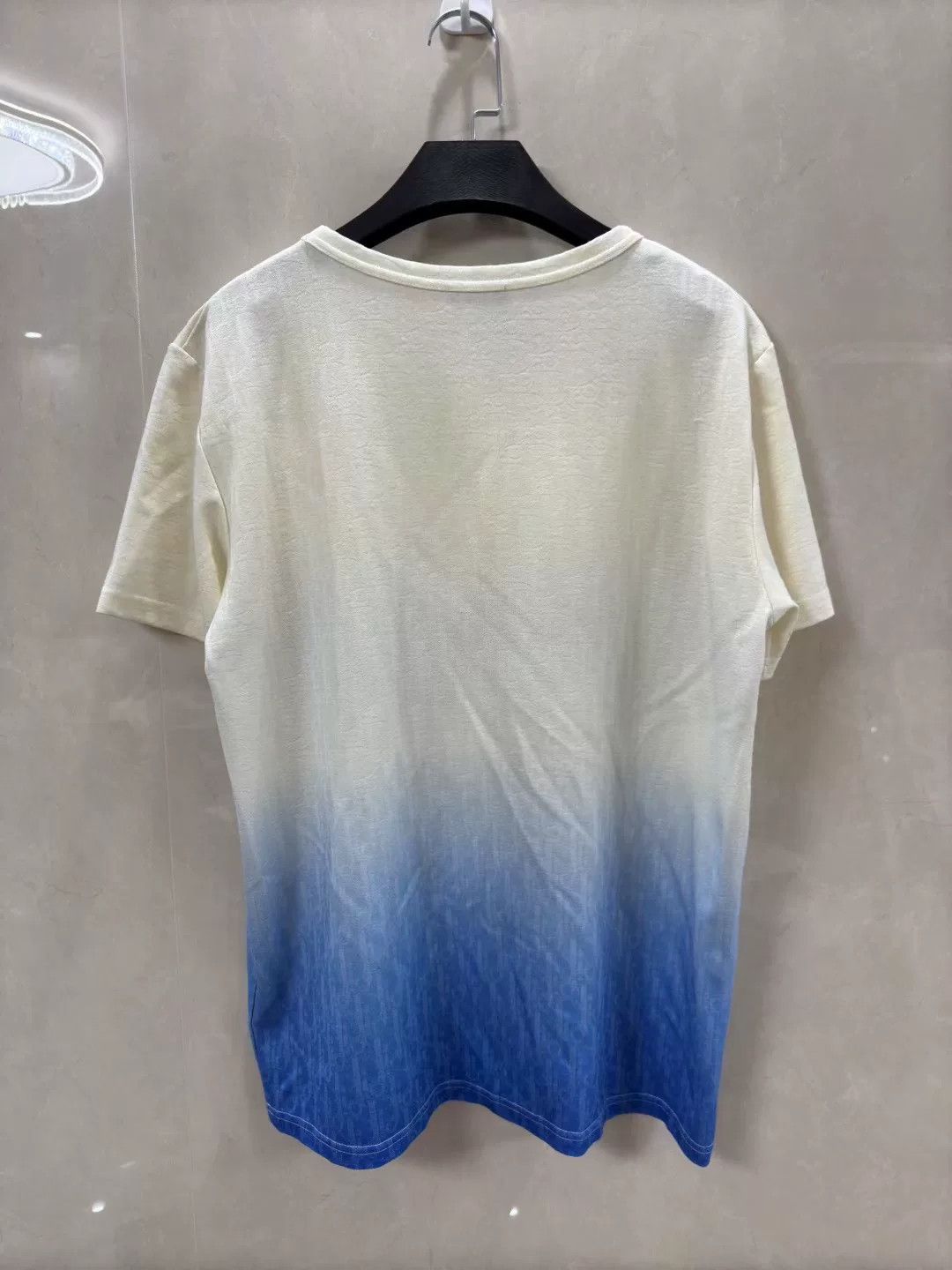 Dior Dior White-Blue Gradient Oblique Logo Knit Tee Size US L / EU 52-54 / 3 - 6 Thumbnail