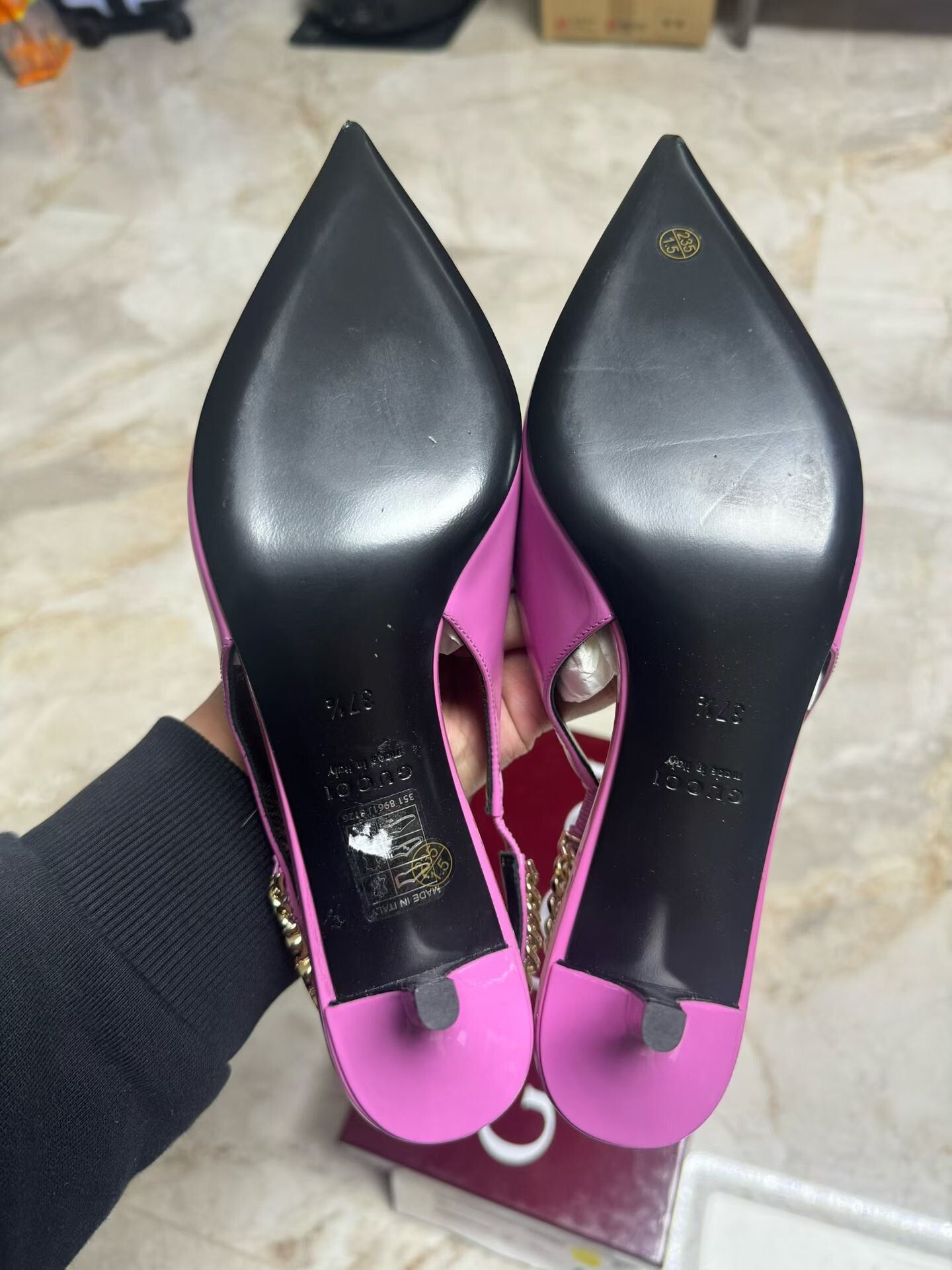 Gucci Gucci Rose Pink Pointed-Toe Leather Shoes Size US 6.5 / IT 36.5 - 4 Thumbnail
