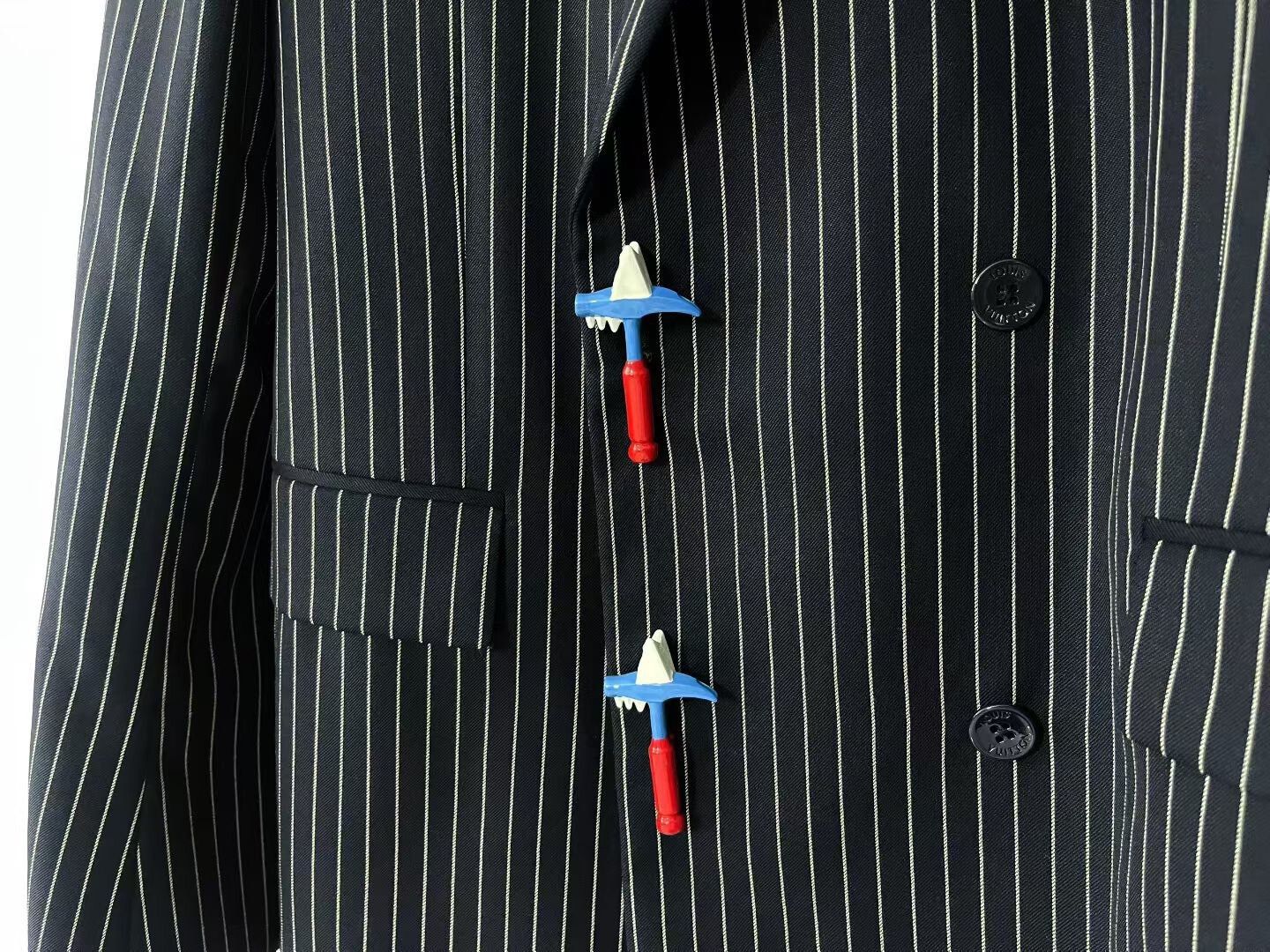 Louis Vuitton Louis Vuitton Striped Double-Breasted Suit Size US L / EU 52-54 / 3 - 2 Thumbnail