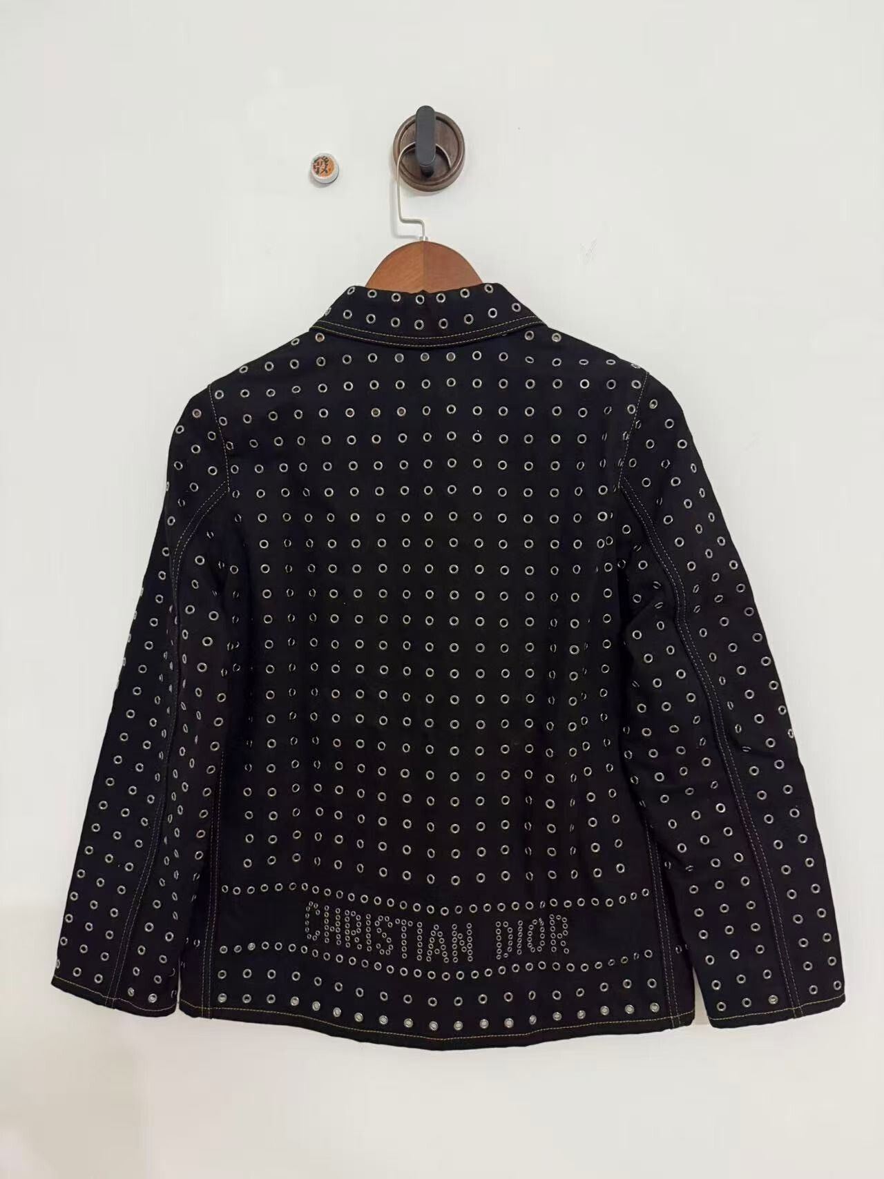 Dior Dior Black Slogan Mesh Denim Jacket Size XS / US 0-2 / IT 36-38 - 2 Thumbnail