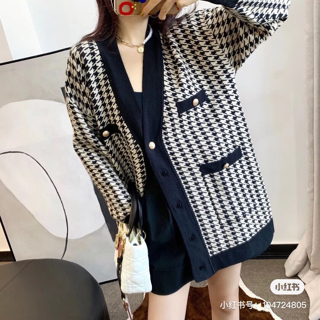 Sandro Sandro Houndstooth Tweed Cardigan Size XS / US 0-2 / IT 36-38 - 4 Thumbnail