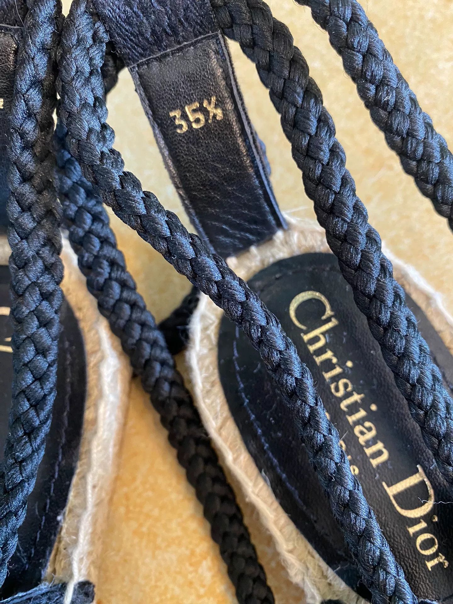 Dior Dior Woven Straw Sandal Espadrille Size US 4.5 / IT 34.5 - 5 Thumbnail