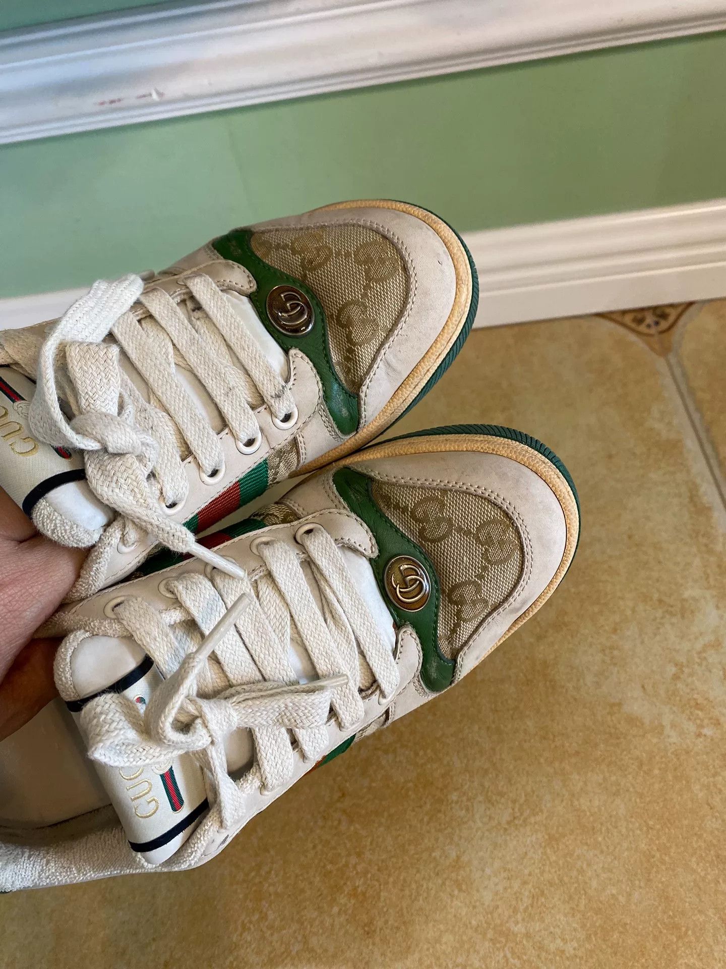 Gucci Gucci Green Tail Dirty Sneakers Size US 4 / IT 34 - 4 Thumbnail