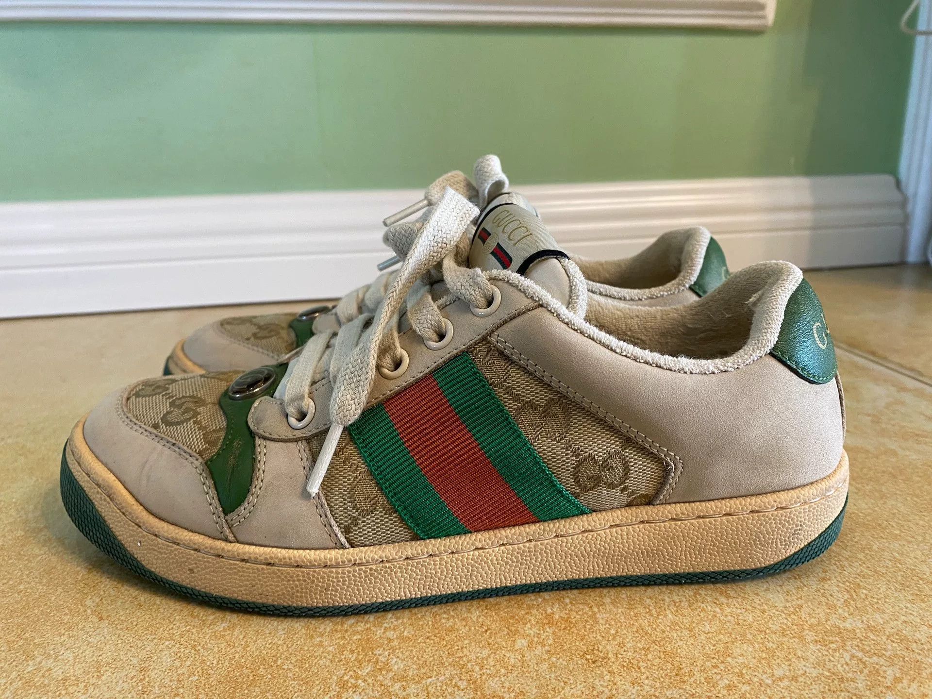 Gucci Gucci Green Tail Dirty Sneakers Size US 4 / IT 34 - 2 Thumbnail
