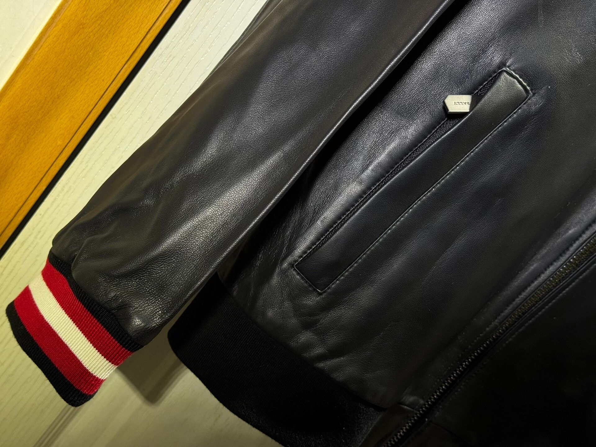 Bally Bally Men's Sheepskin Leather Baseball Jacket Size US M / EU 48-50 / 2 - 5 Thumbnail