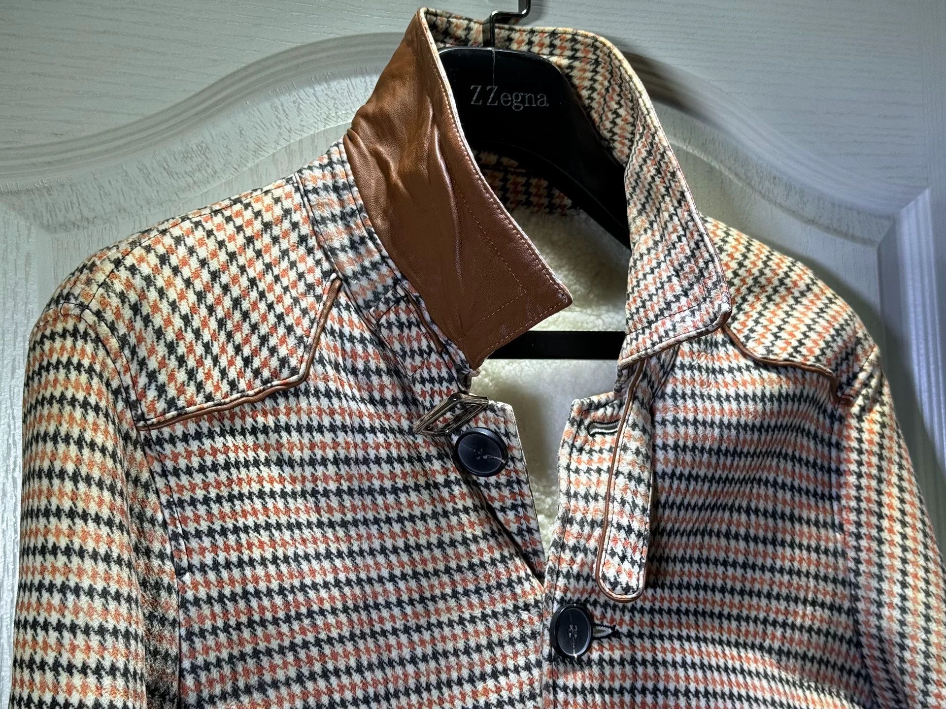 Prada Prada Men's Houndstooth Fur Jacket Size US M / EU 48-50 / 2 - 2 Thumbnail
