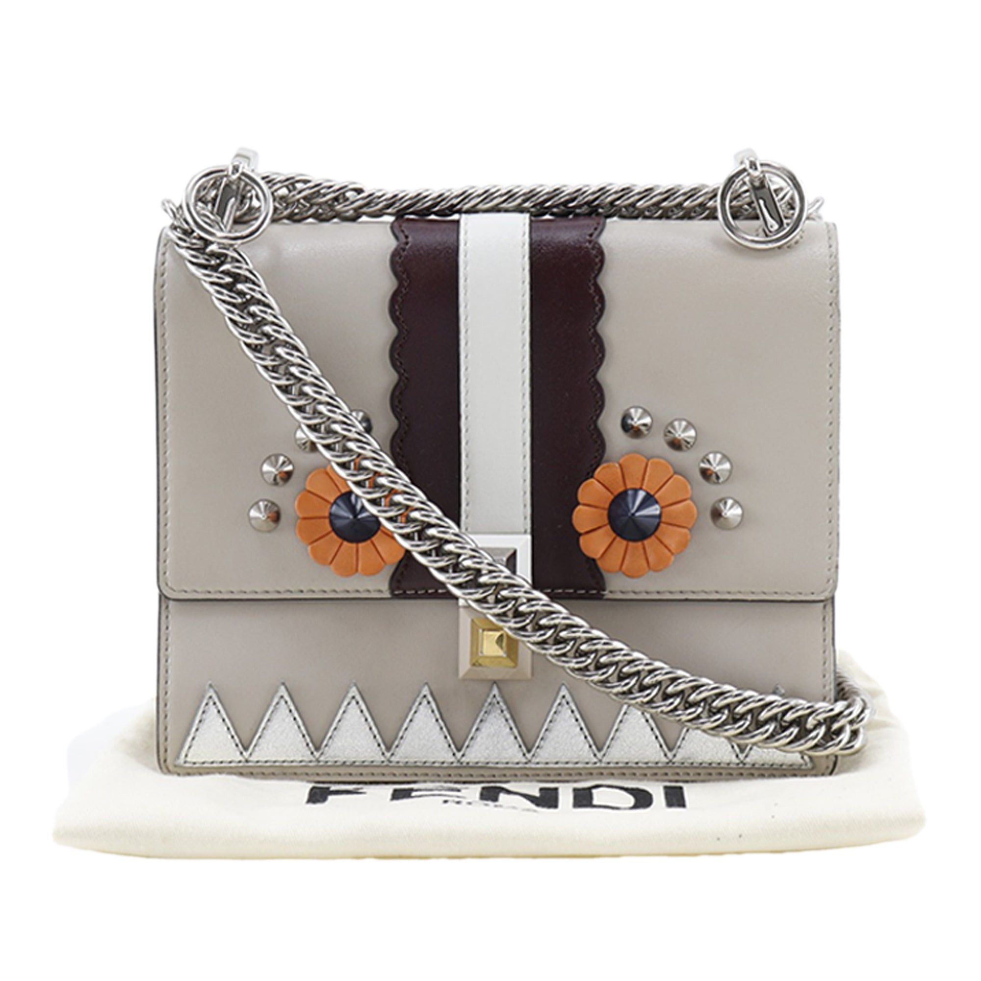 Fendi Vitello Liberty Lucido Catalan Small Mirror Hypnoteyes Studded Kan I Crossbody Size ONE SIZE - 7 Thumbnail