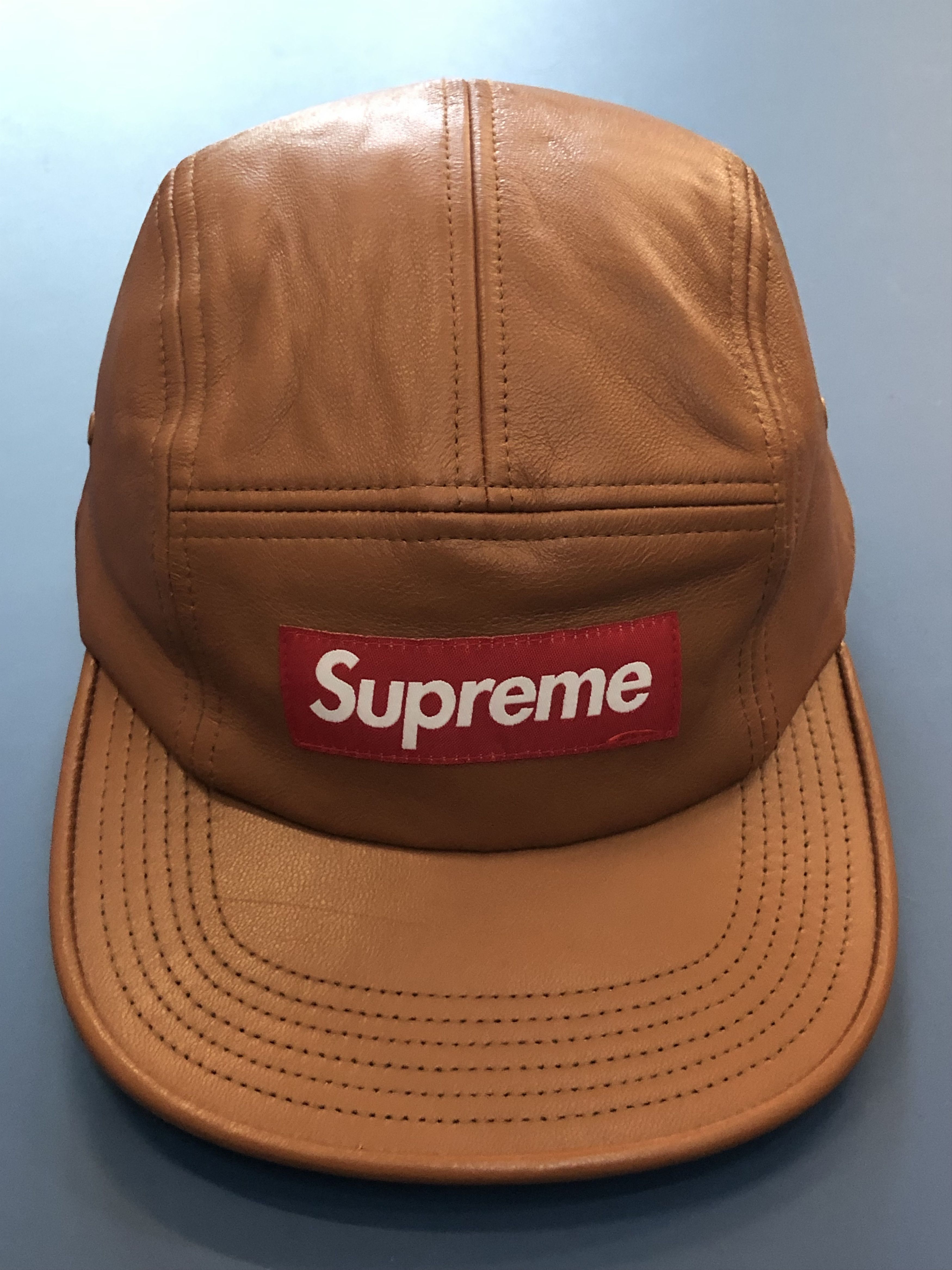 Supreme Leather Camp Hat Green Os New