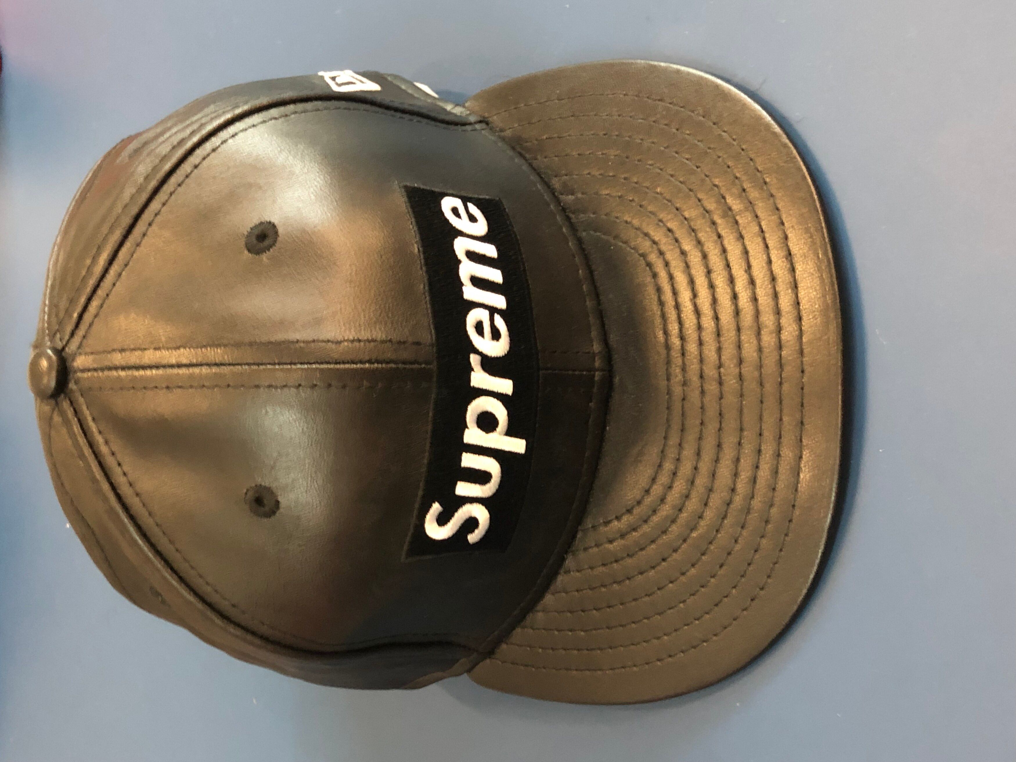 Supreme Supreme New Era Leather Visor Fitted Cap (WITH ORIGINAL