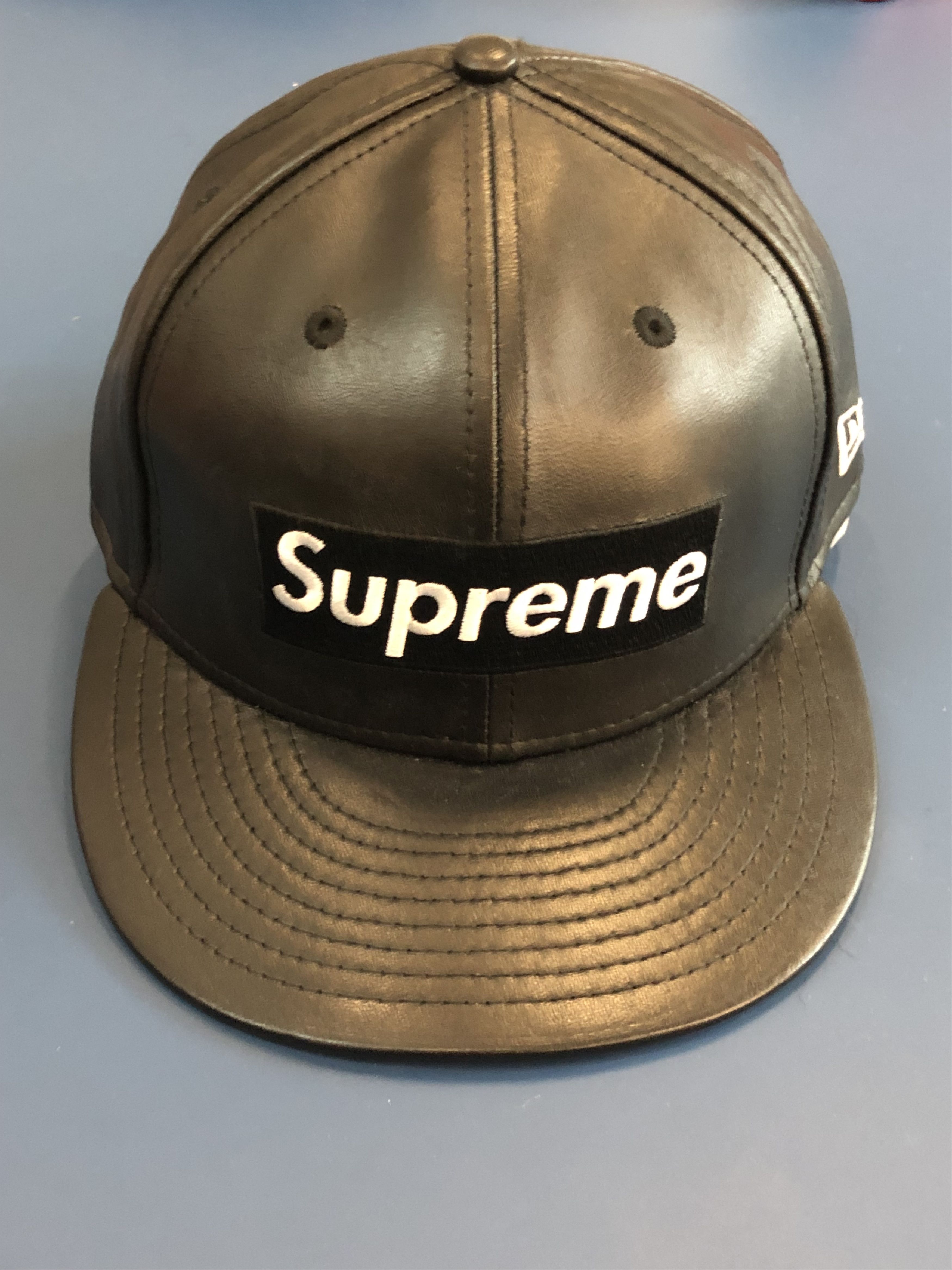 Supreme Supreme New Era Leather Visor Fitted Cap (WITH ORIGINAL