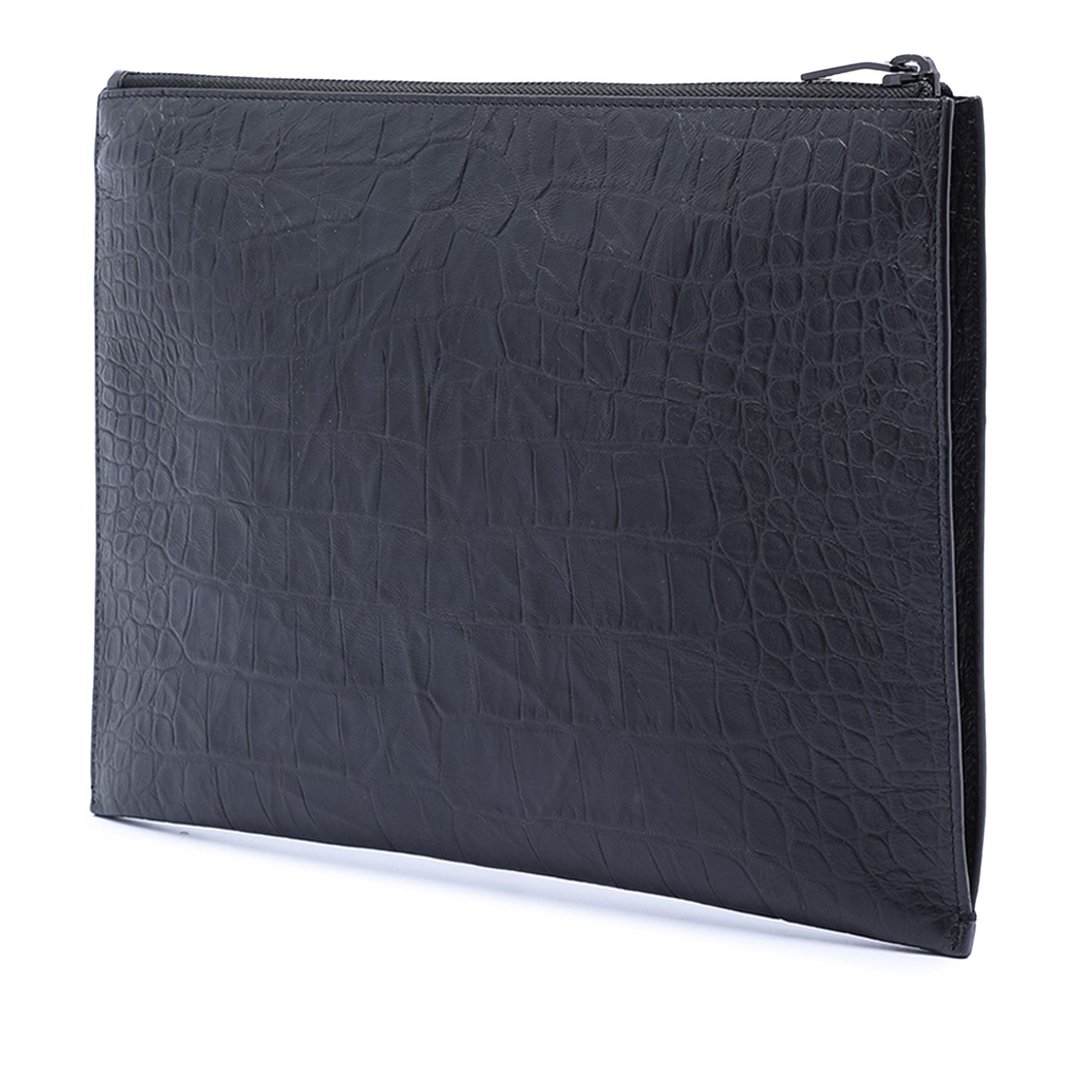 Yves Saint Laurent Yves Saint Laurent Croc Embossed Leather Monogram Document Holder Size ONE SIZE - 2 Thumbnail