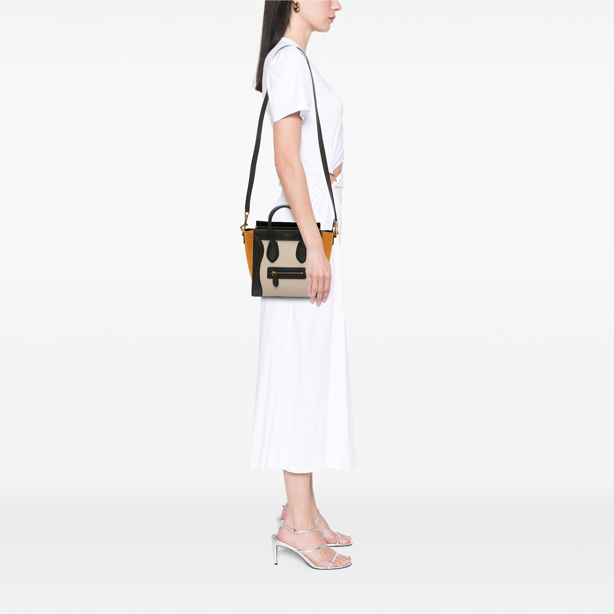 Celine Celine Nano Tricolor Nubuck and Drummed Calfskin Luggage Tote Size ONE SIZE - 7 Thumbnail