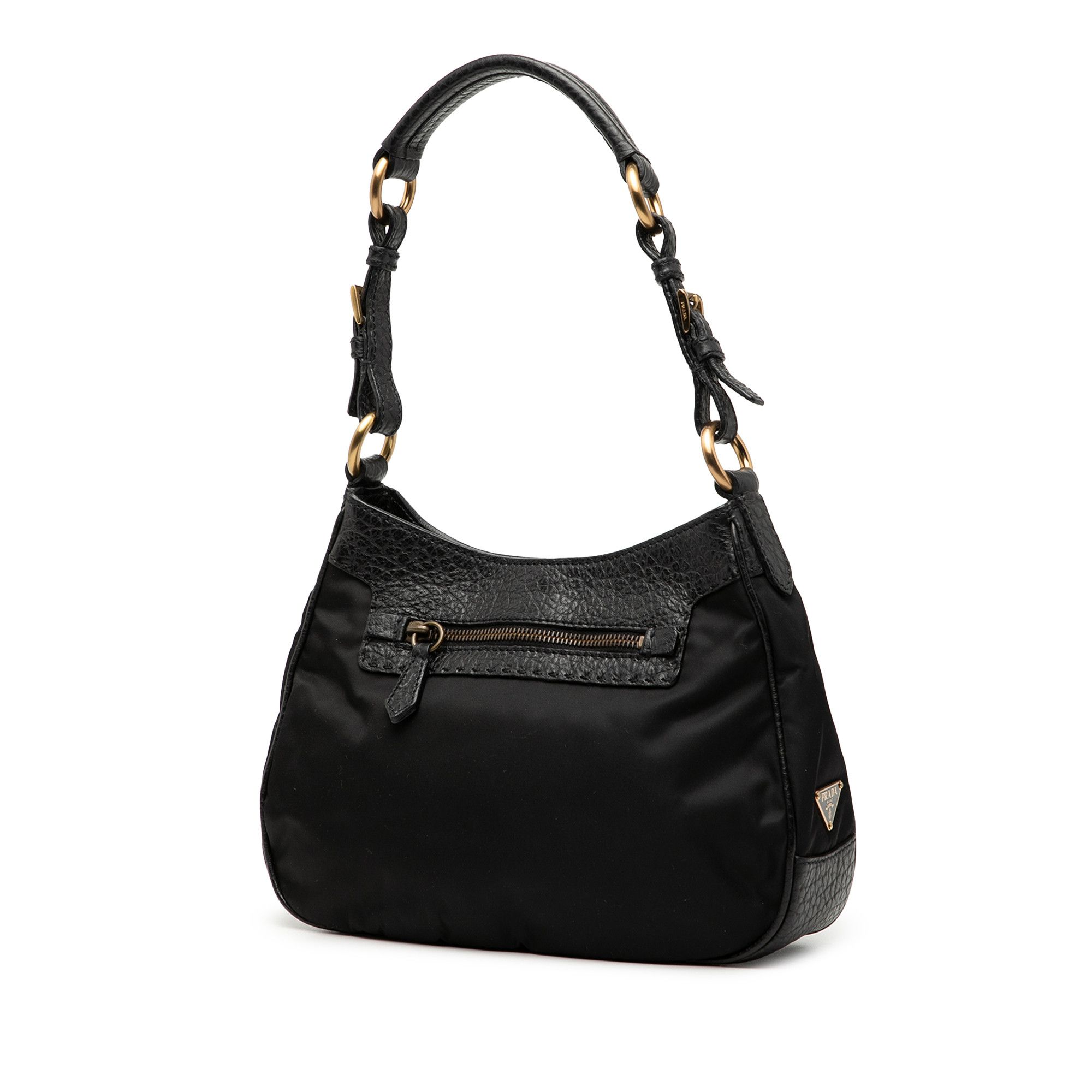 Prada Prada Vitello Daino Trimmed Tessuto Shoulder Bag Size ONE SIZE - 2 Thumbnail