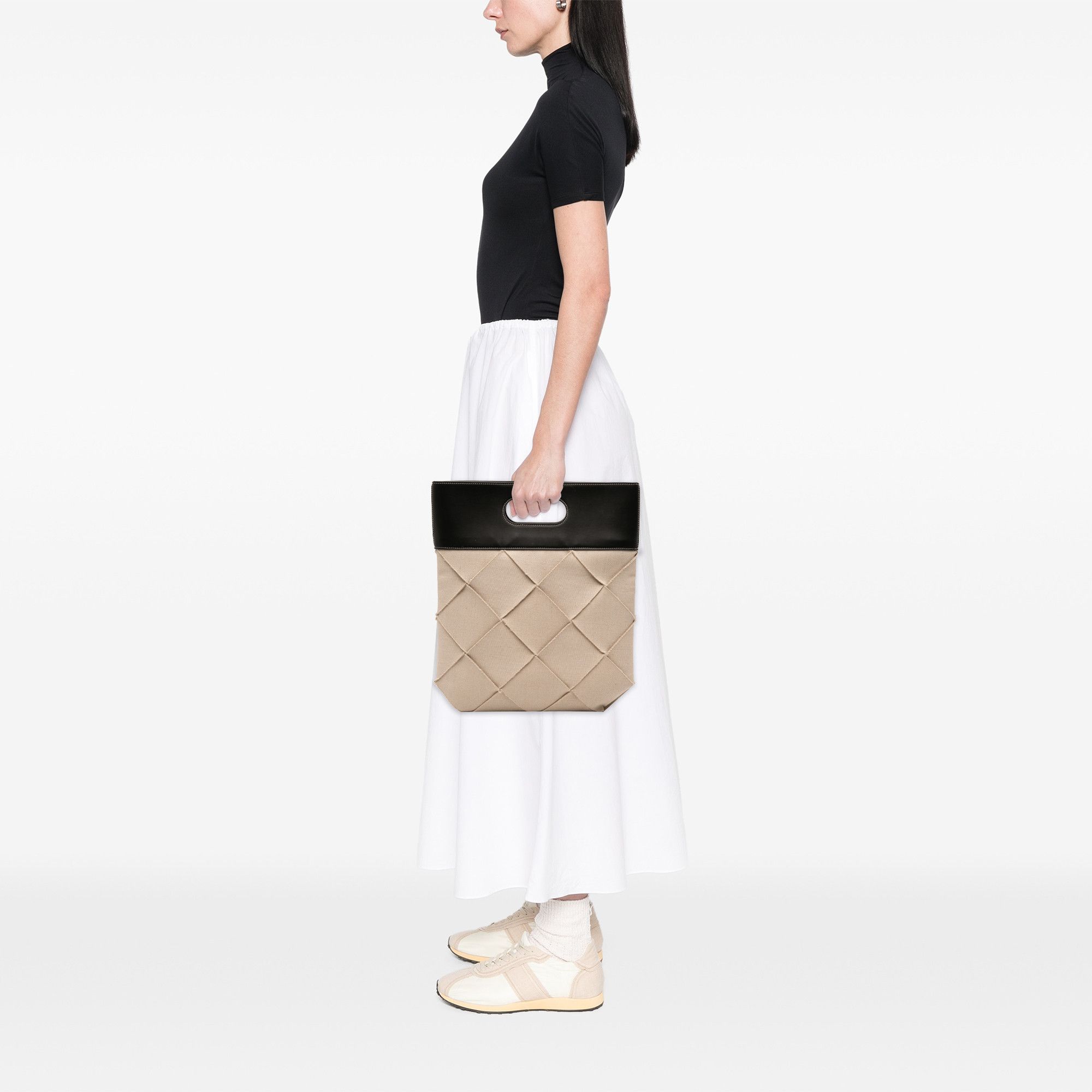 Bottega Veneta Bottega Veneta Small Canvas French Calfskin Slip Tote Size ONE SIZE - 12 Thumbnail