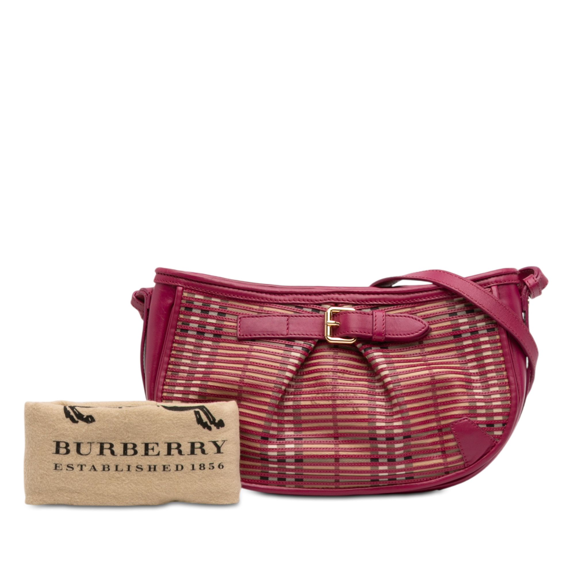 Burberry Burberry Haymarket Check Stripes Coated Canvas Crossbody Size ONE SIZE - 12 Thumbnail
