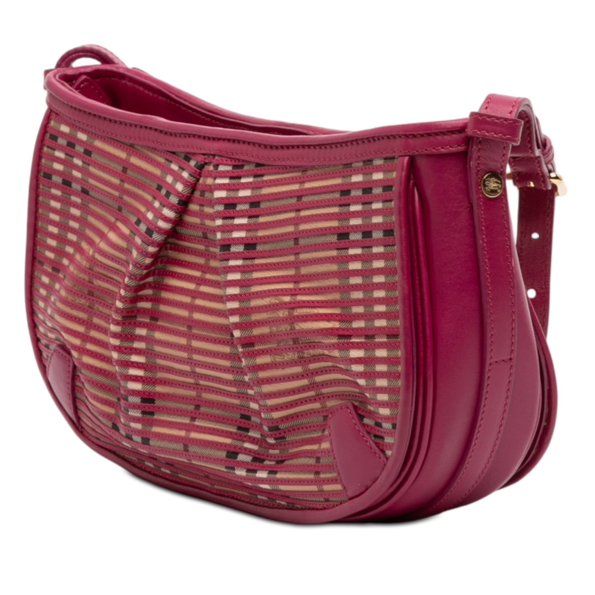 Burberry Burberry Haymarket Check Stripes Coated Canvas Crossbody Size ONE SIZE - 2 Thumbnail