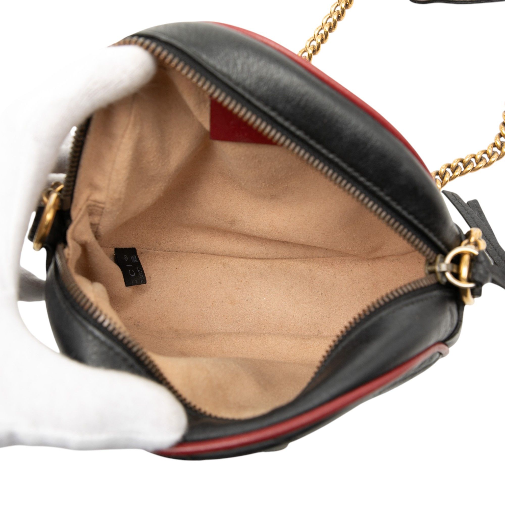 Gucci Gucci Mini GG Marmont Matelasse Leather Torchon Round Crossbody Size ONE SIZE - 4 Thumbnail