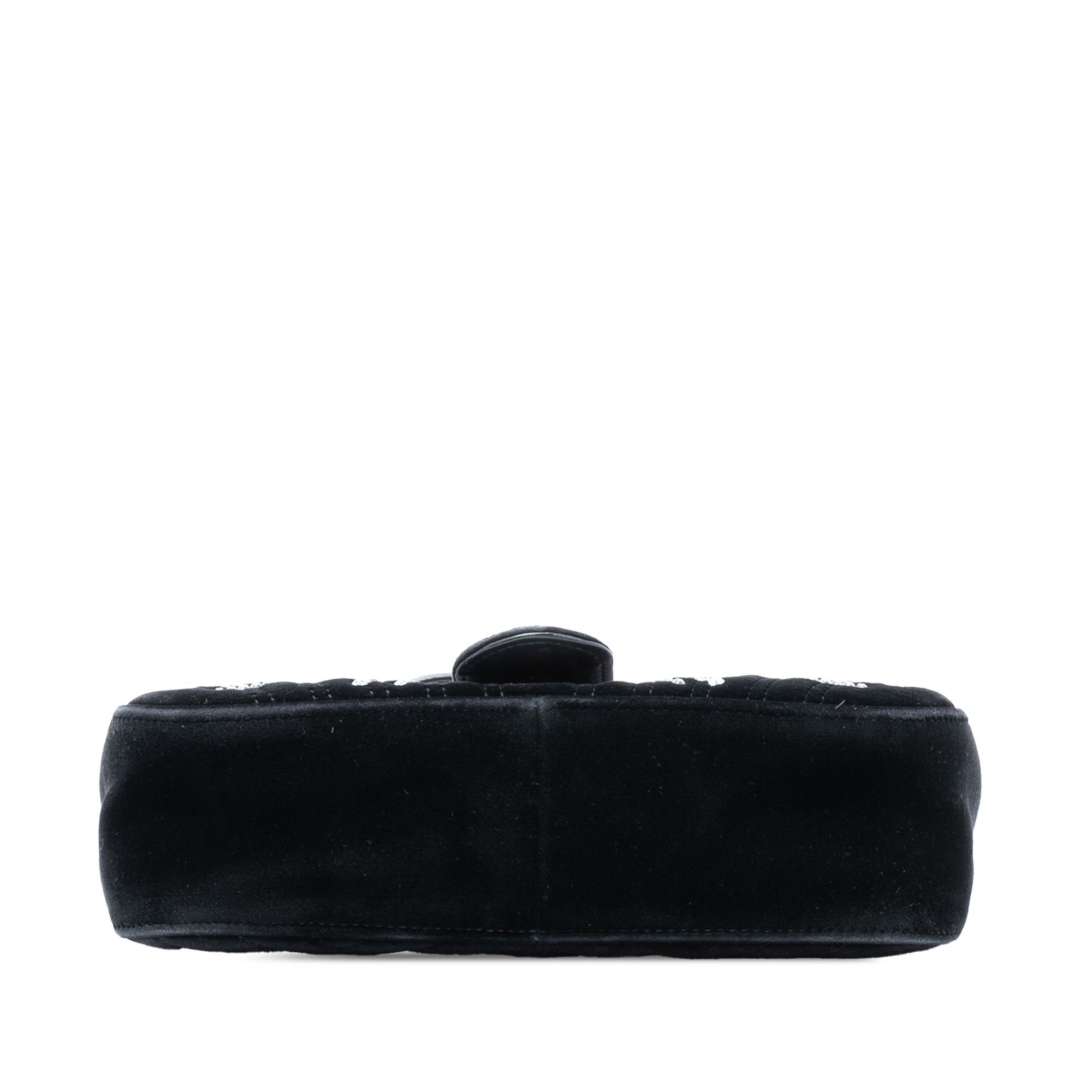 Gucci Gucci Medium GG Marmont Matelasse Velvet Crystal Embellished Shoulder Bag Size ONE SIZE - 3 Thumbnail