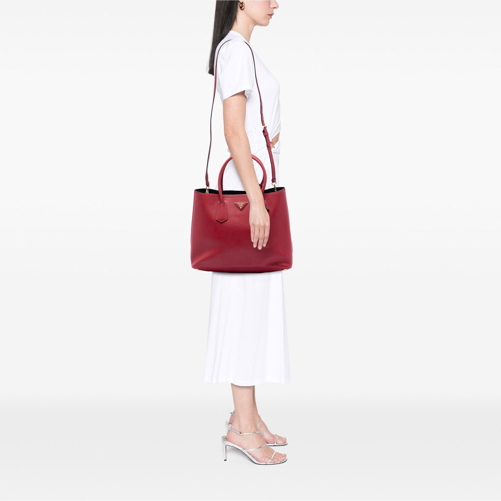 Prada Large Saffiano Cuir Double Satchel Size ONE SIZE - 7 Thumbnail