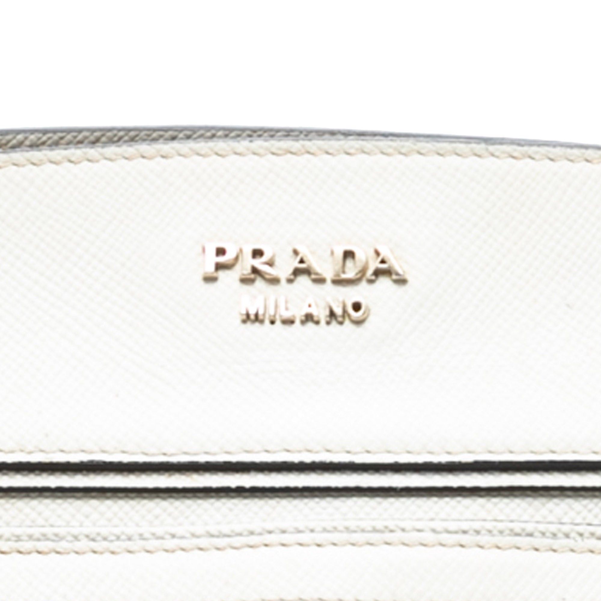 Prada Bicolor Saffiano Cuir Trimmed Canvas Satchel Size ONE SIZE - 6 Thumbnail